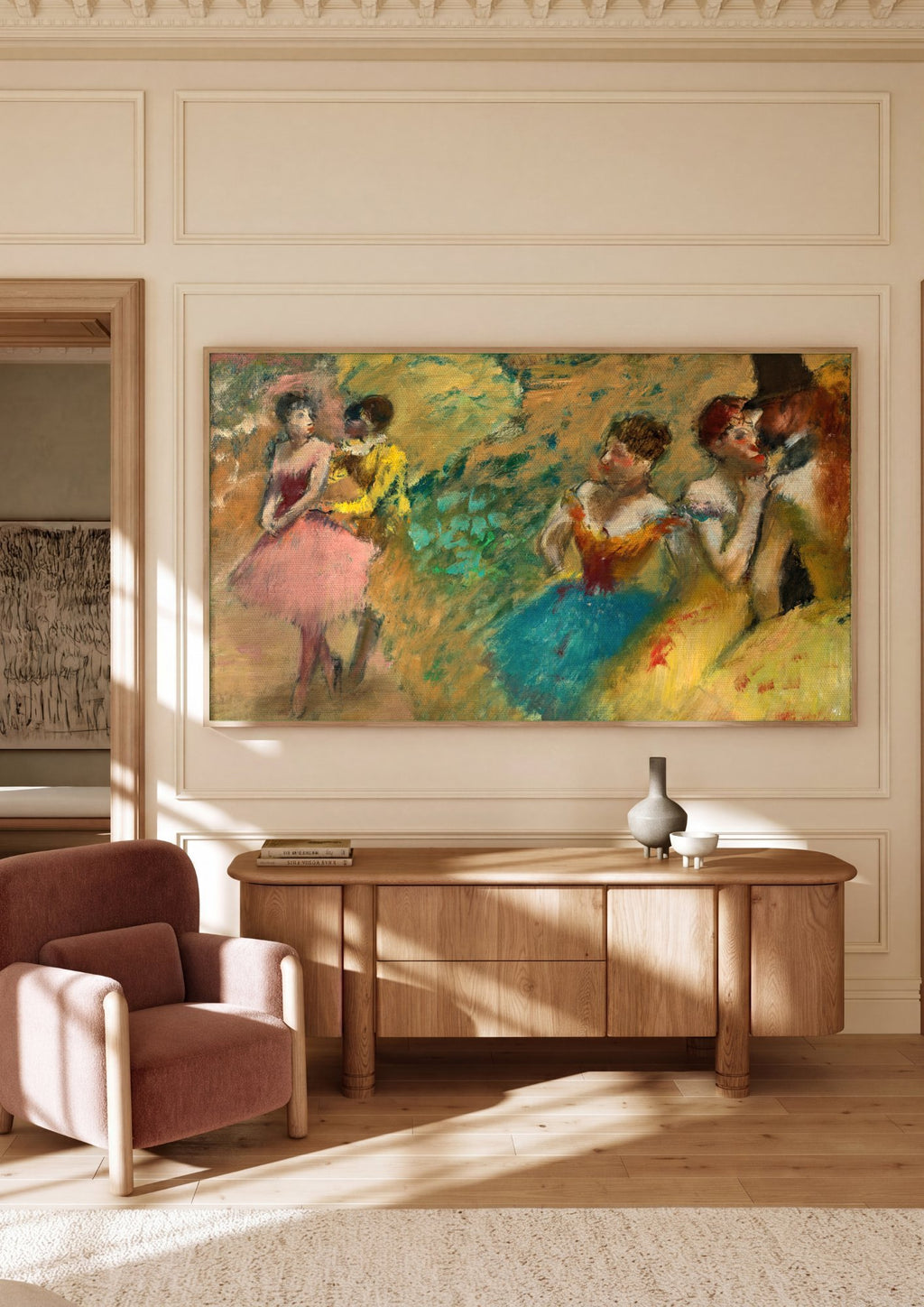 Quadro Decorativo Ballet - Edgar Degas em ambiente decorado