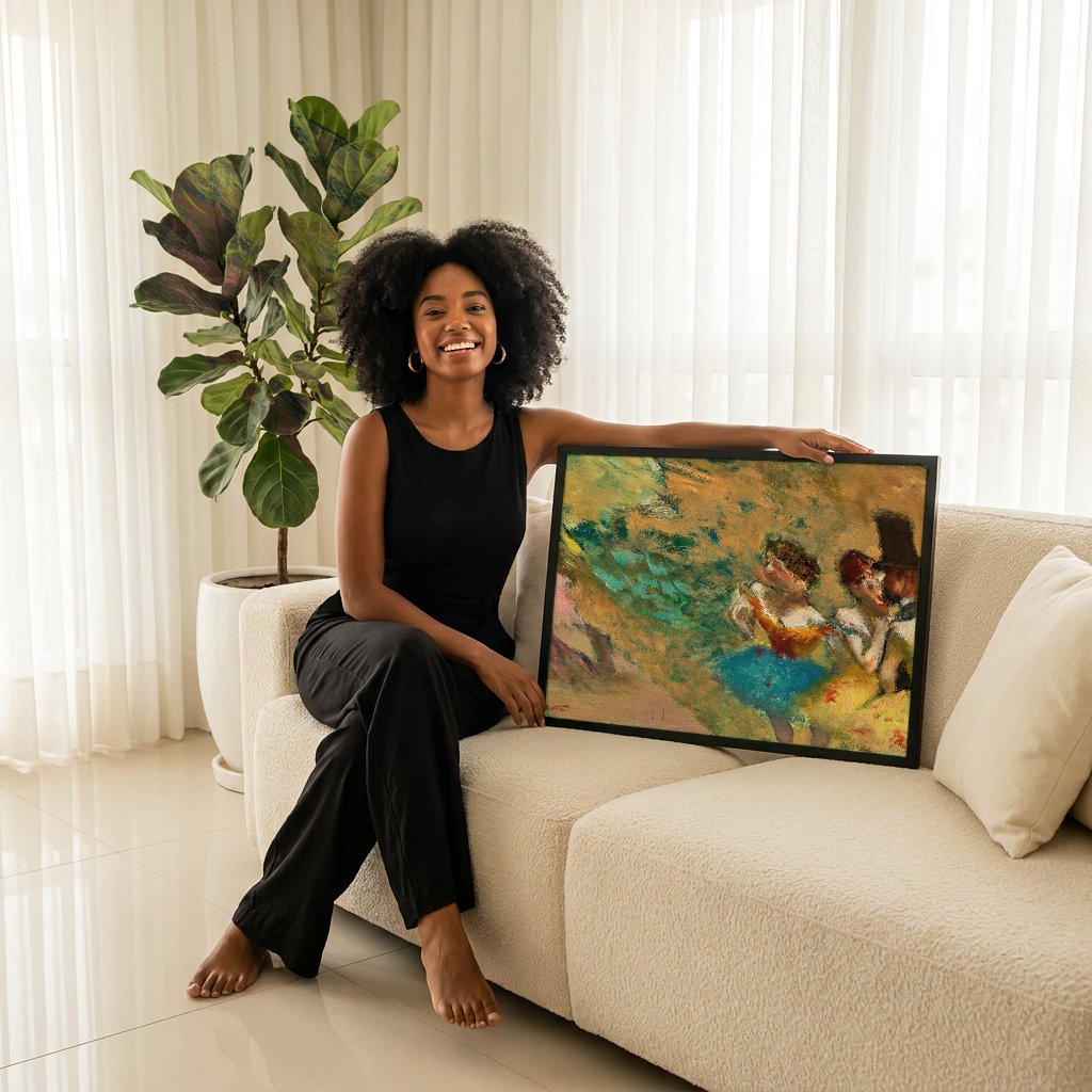 Quadro Decorativo Ballet - Edgar Degas com modelo em ambiente