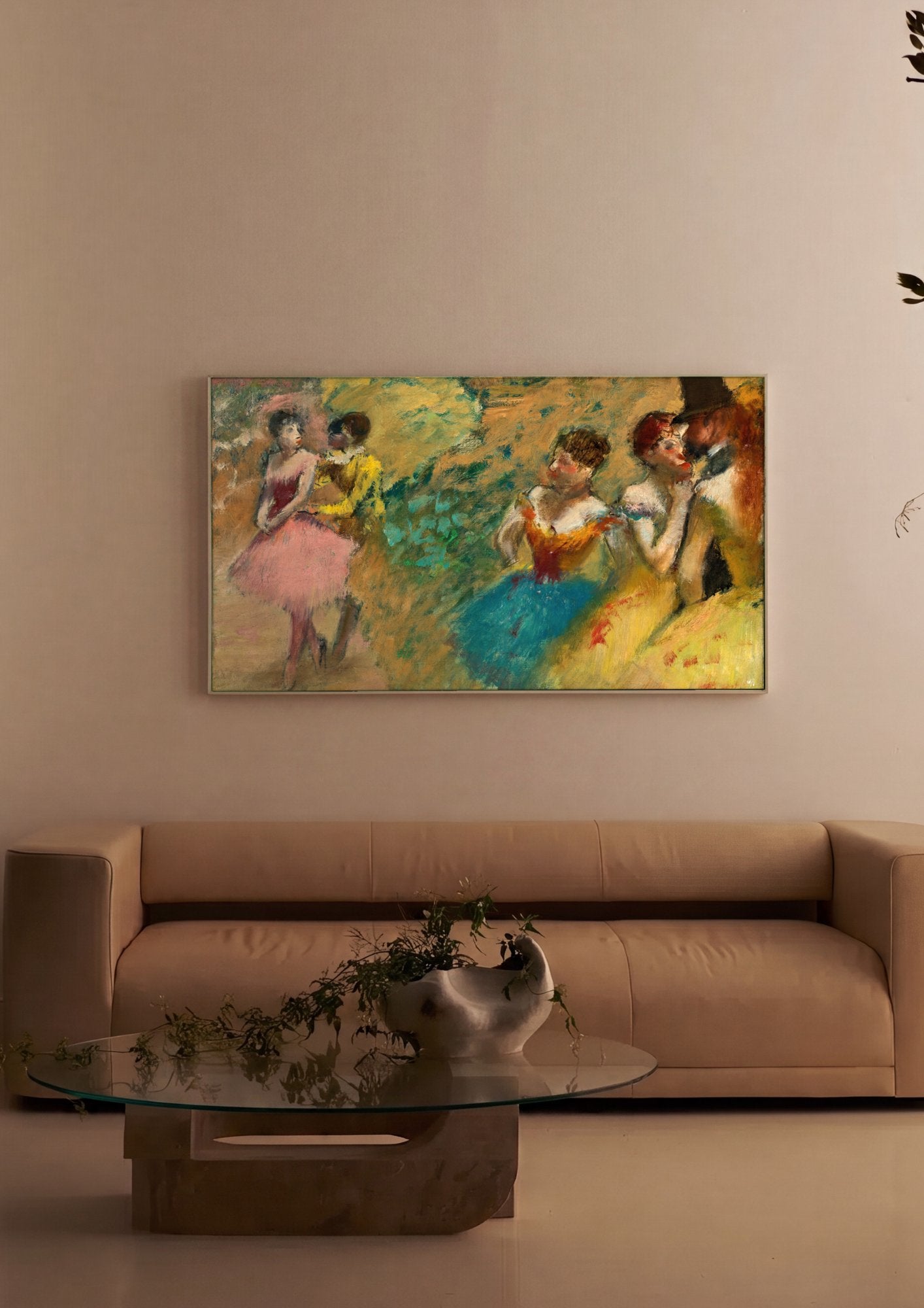 Quadro Decorativo Ballet - Edgar Degas em ambiente decorado
