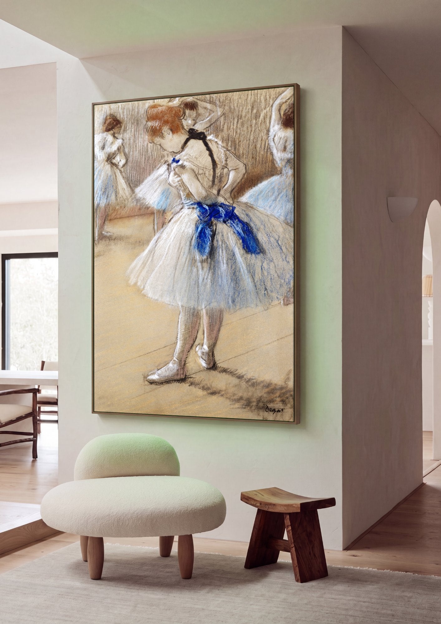 Quadro Decorativo Bailarinas - Edgar Degas em ambiente decorado