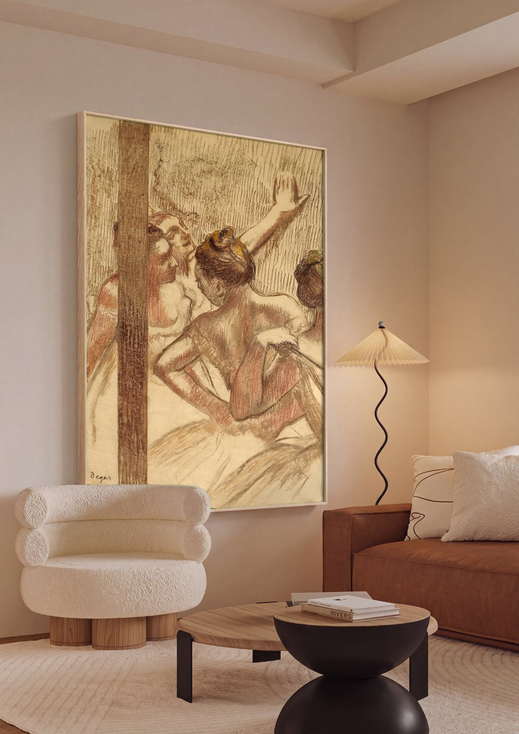 Quadro Decorativo Bailarinas - Edgar Degas em ambiente decorado