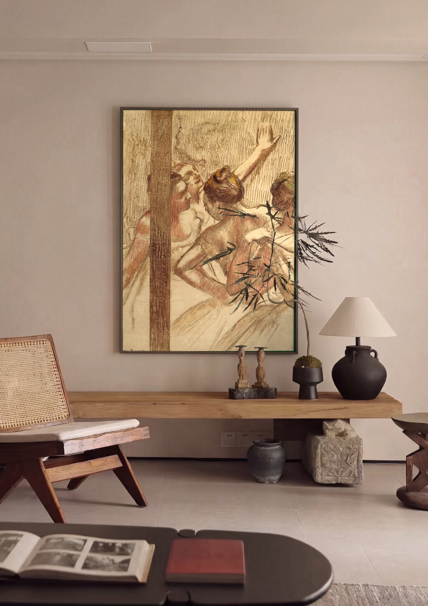 Quadro Decorativo Bailarinas - Edgar Degas em ambiente decorado