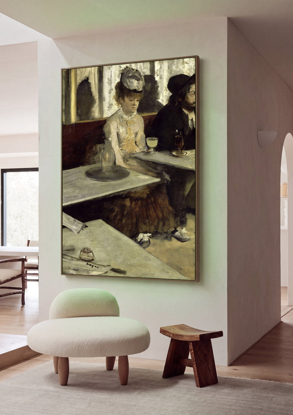 Quadro Decorativo O Absinto - Edgar Degas em ambiente decorado
