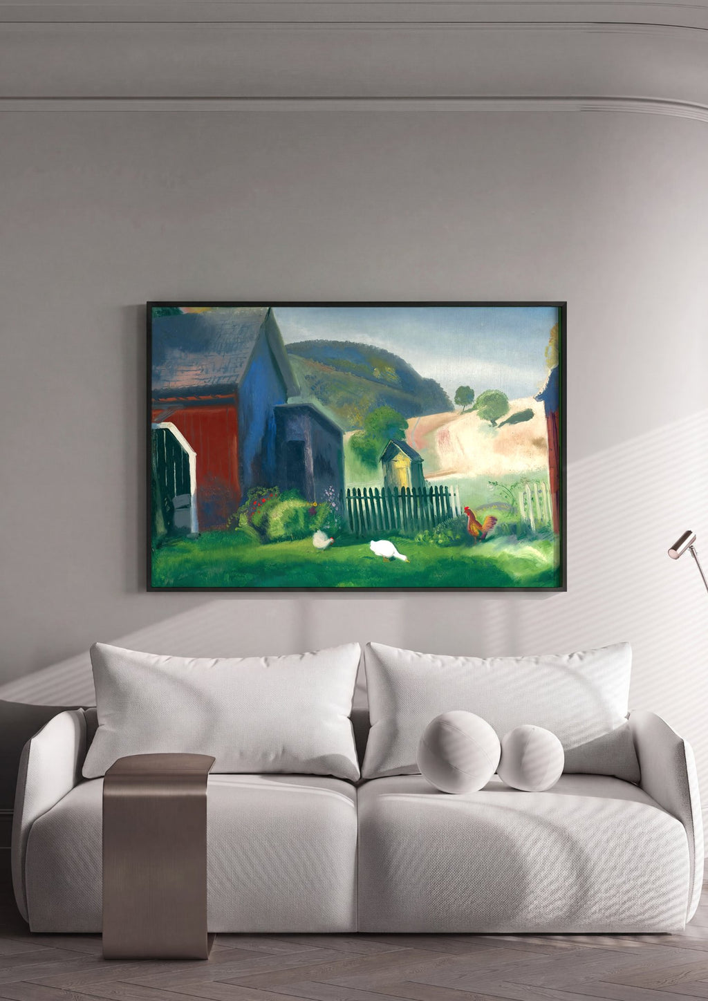 Quadro Decorativo Cena Rural com Aves - George Bellows em ambiente decorado