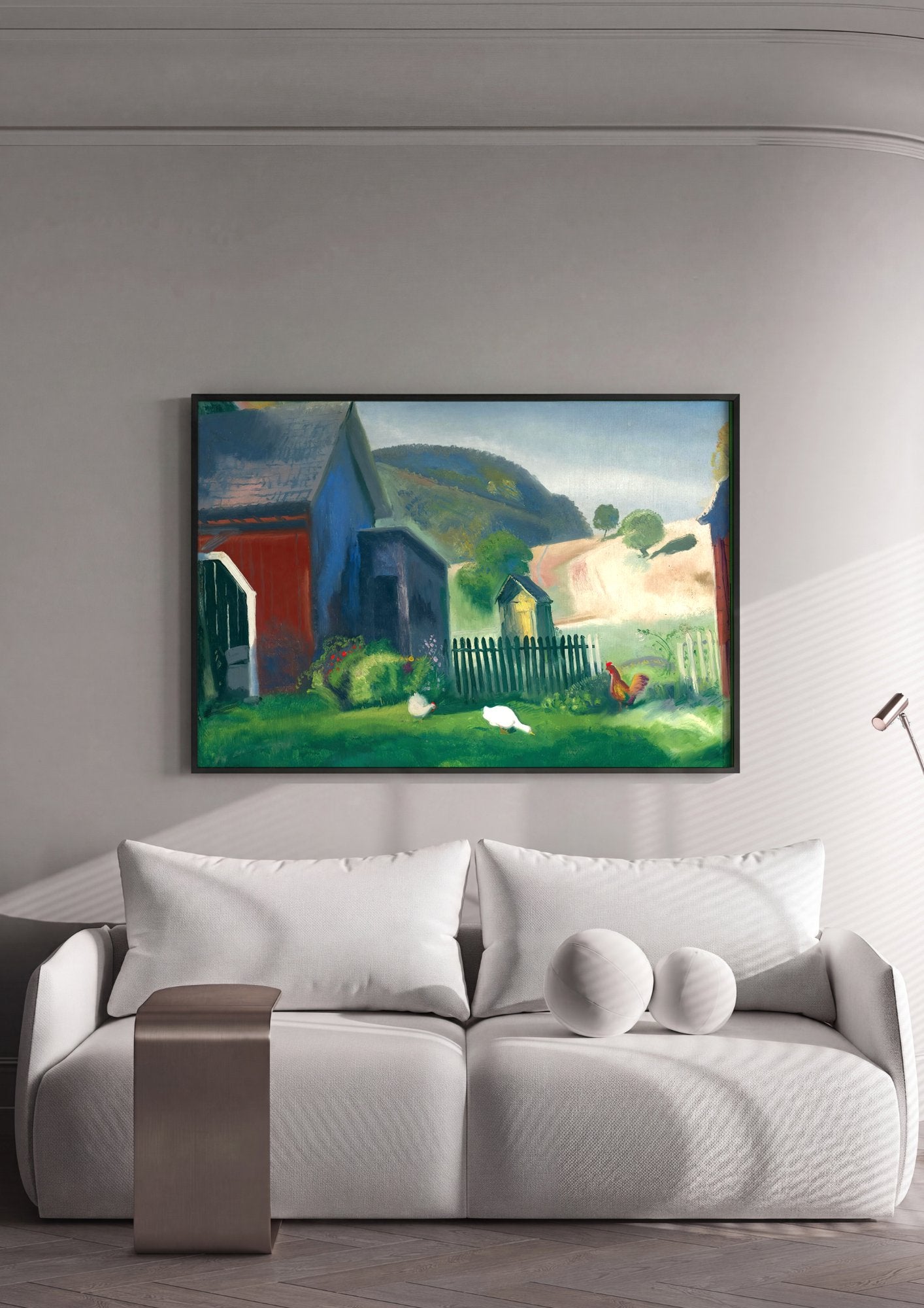 Quadro Decorativo Cena Rural com Aves - George Bellows em ambiente decorado
