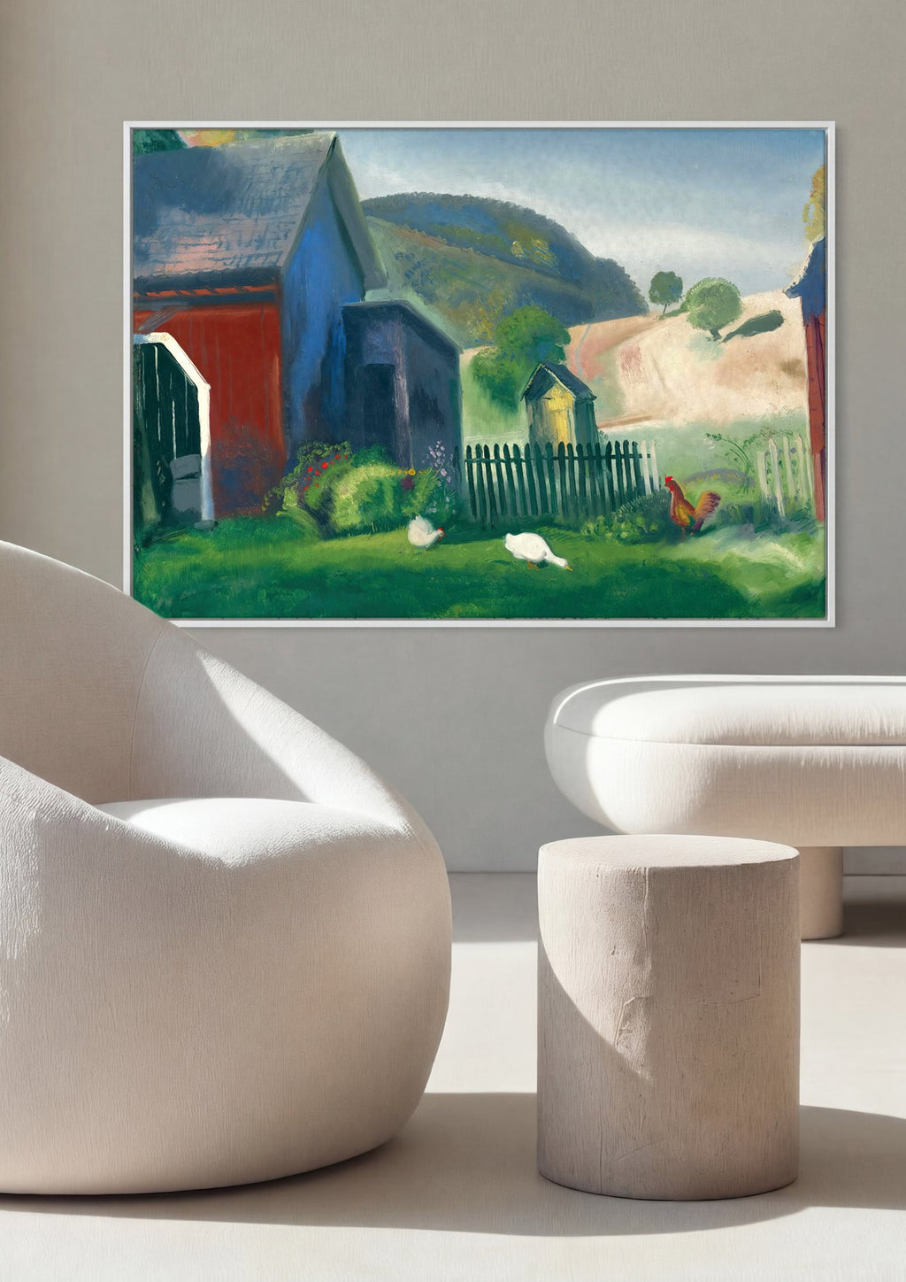 Quadro Decorativo Cena Rural com Aves - George Bellows em ambiente decorado