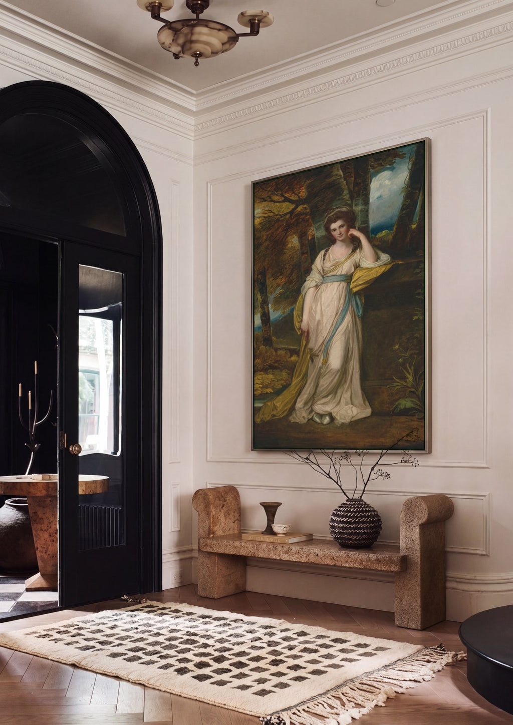 Quadro Decorativo Senhora em Paisagem - George Romney em ambiente decorado