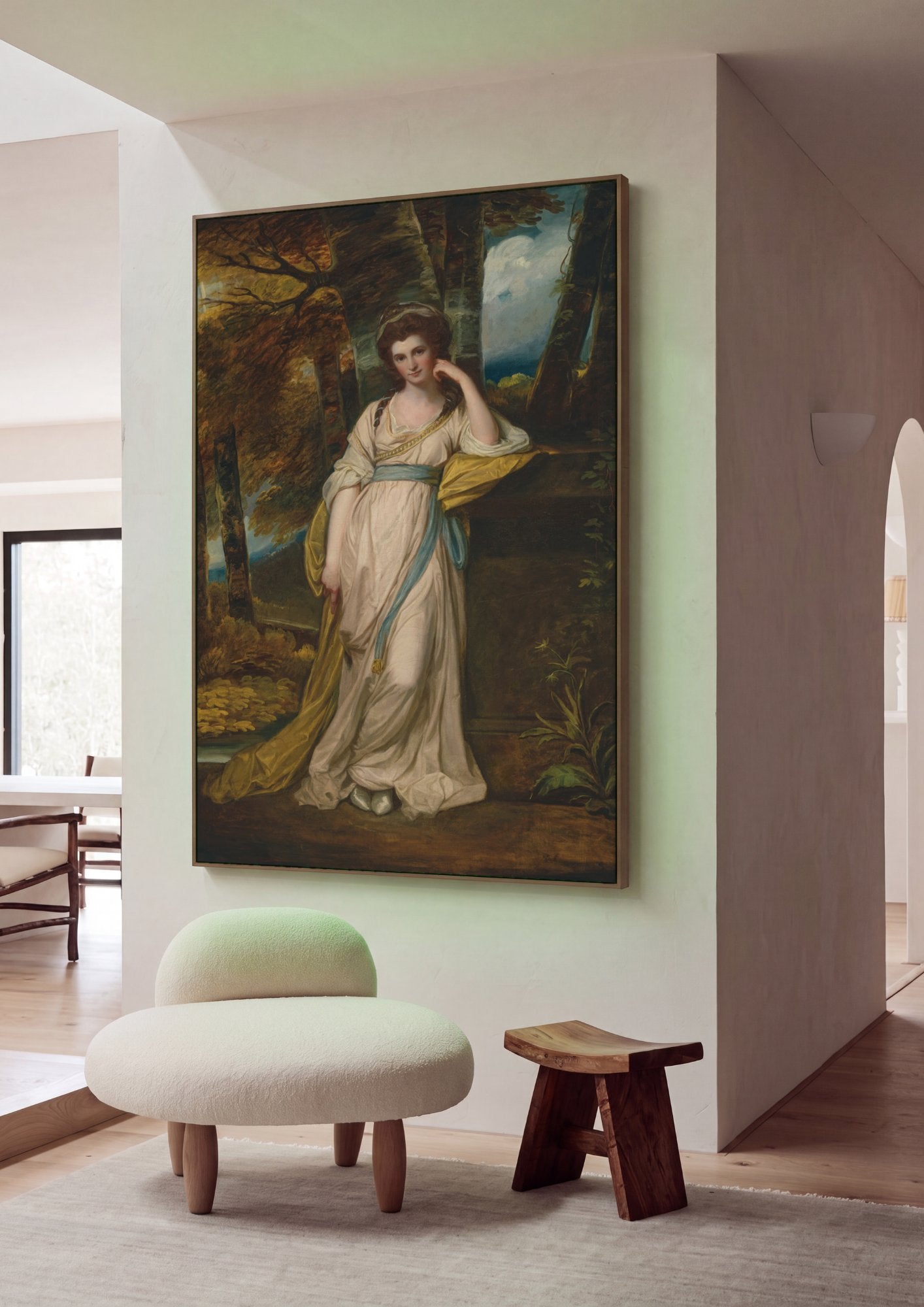 Quadro Decorativo Senhora em Paisagem - George Romney em ambiente decorado