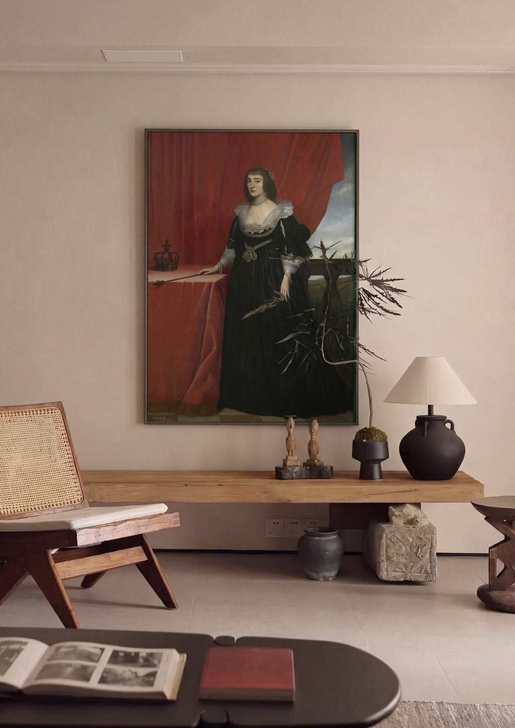 Quadro Decorativo Elizabeth da Boêmia - Gerard van Honthorst em ambiente decorado