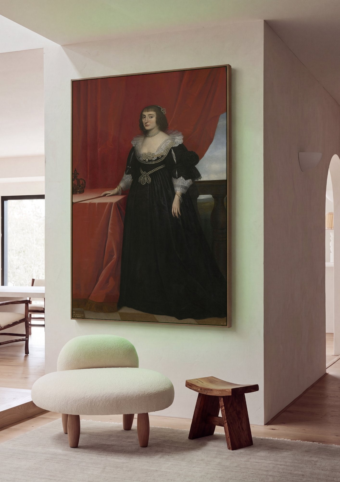 Quadro Decorativo Elizabeth da Boêmia - Gerard van Honthorst em ambiente decorado