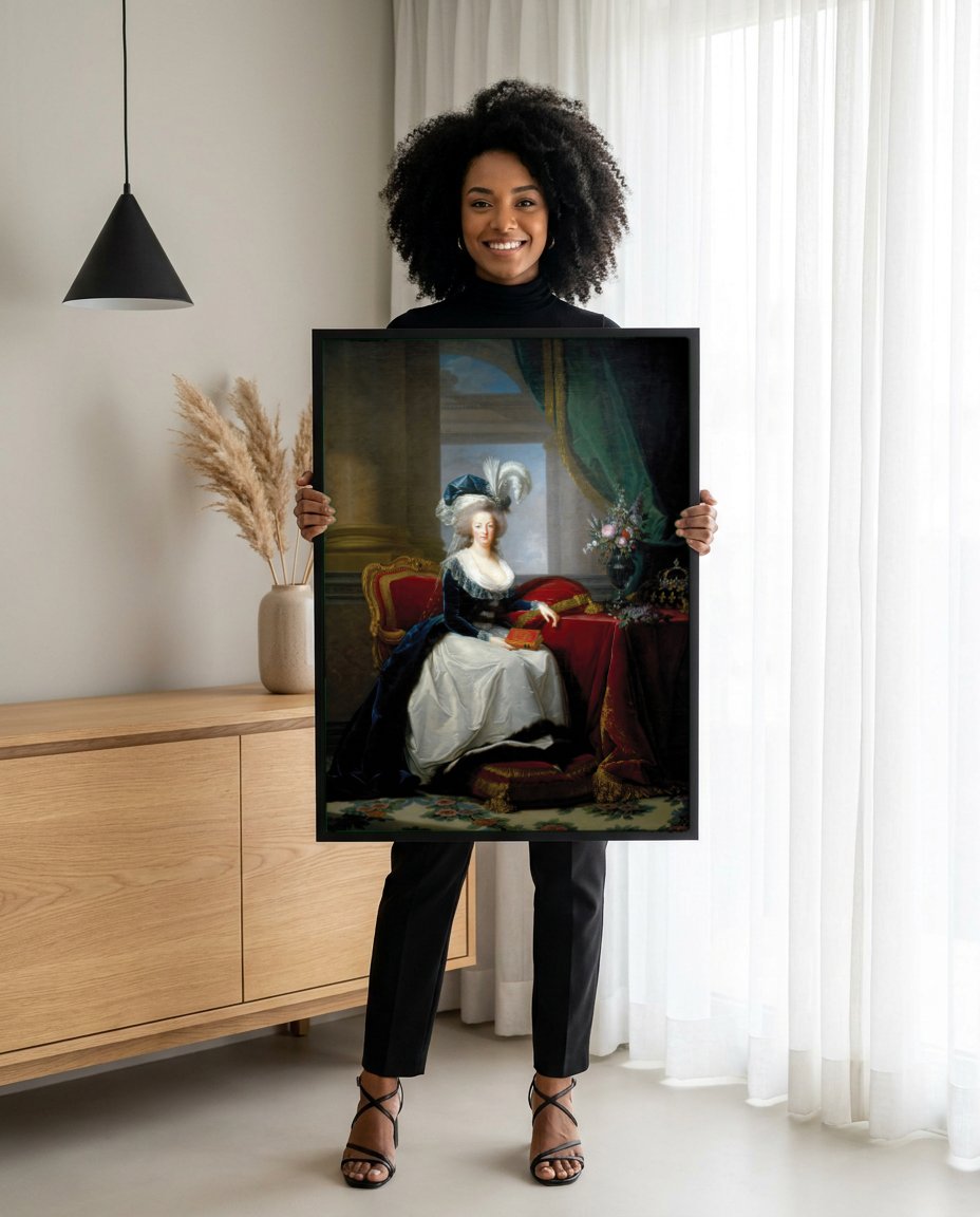 Quadro Decorativo Maria Antonieta - Vigée Le Brun com modelo em ambiente
