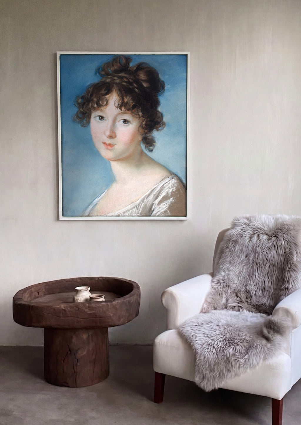 Quadro Decorativo Retrato Feminino - Vigée Le Brun em ambiente decorado