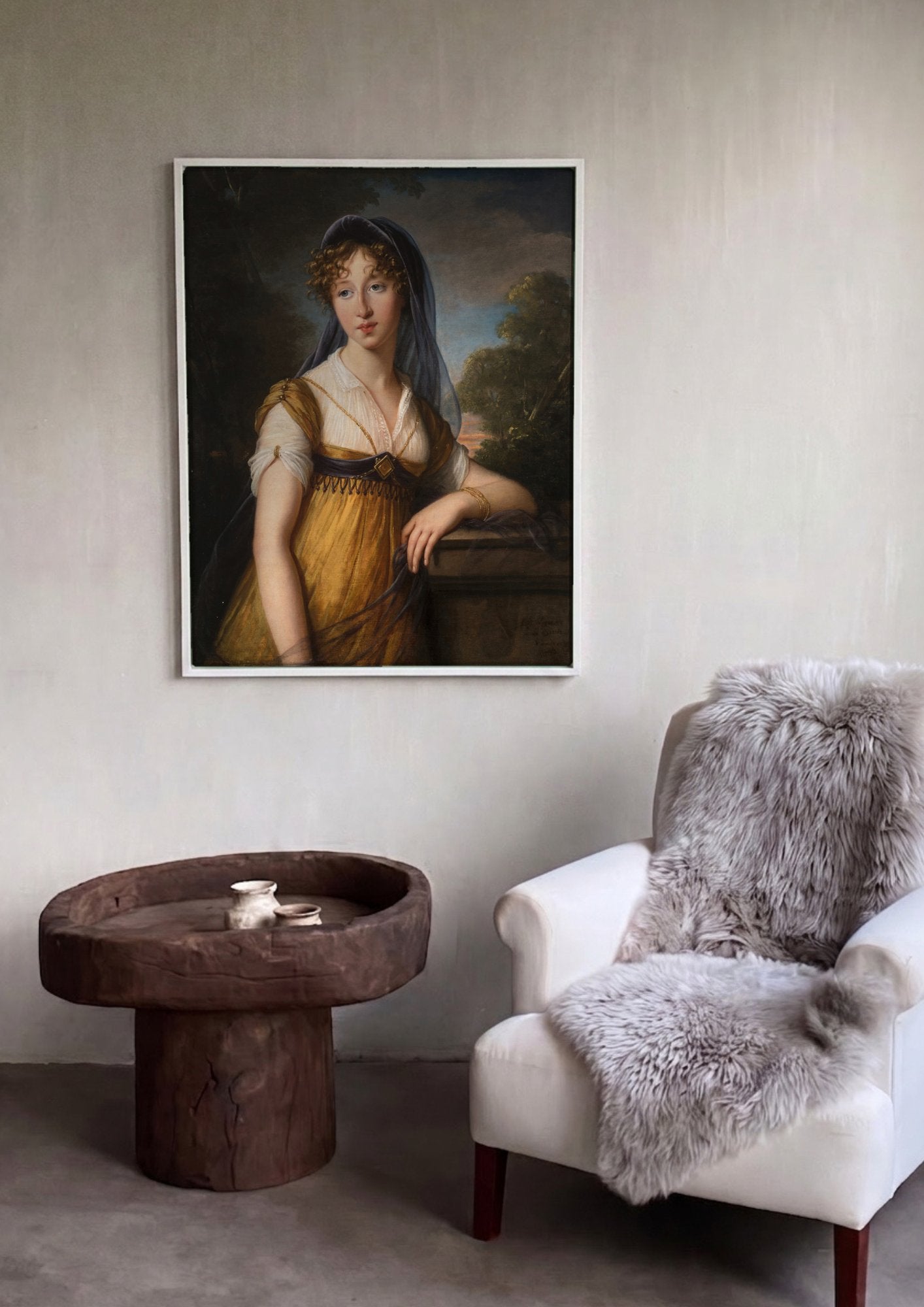 Quadro Decorativo Retrato de Jovem - Vigée Le Brun em ambiente decorado