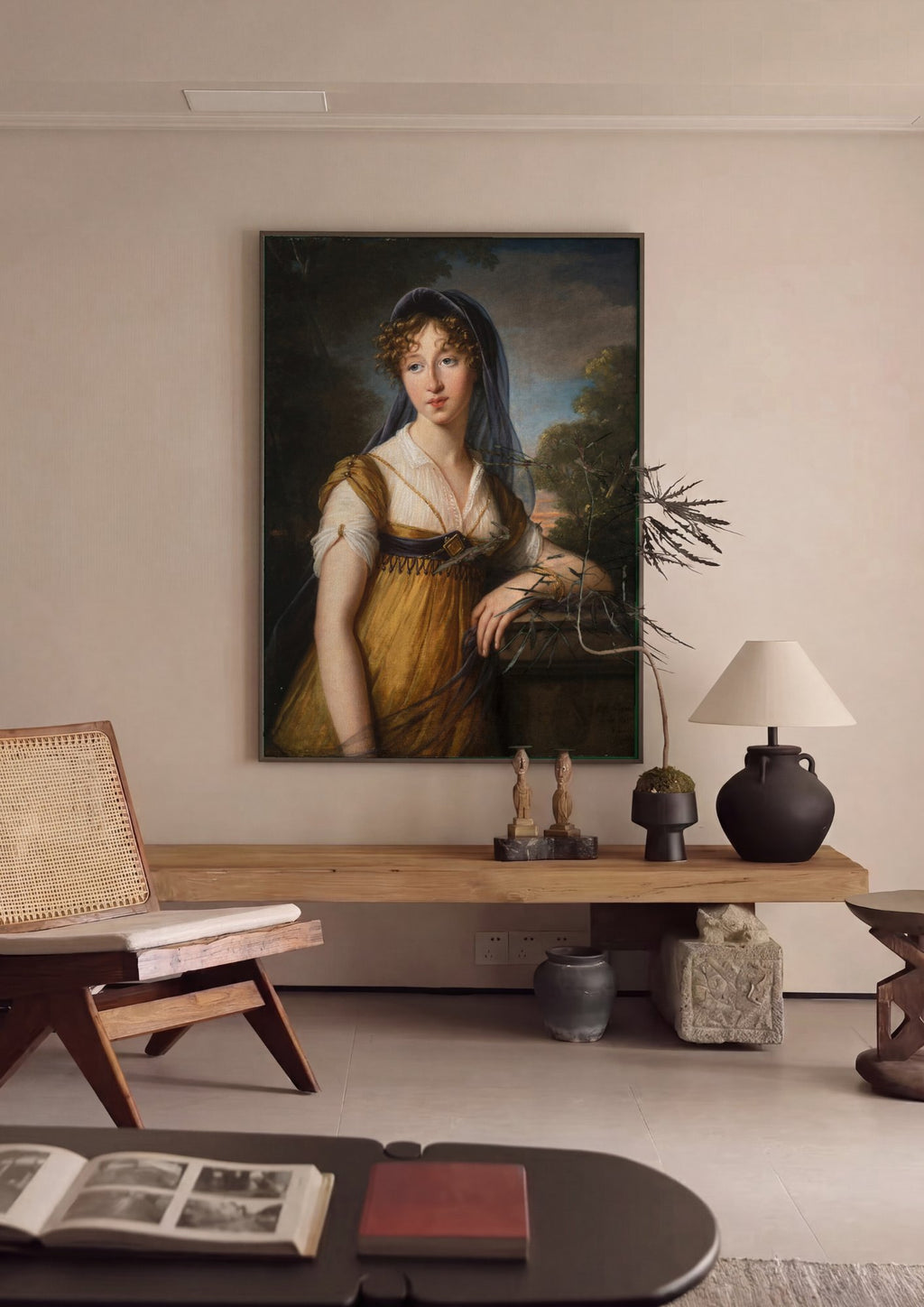 Quadro Decorativo Retrato de Jovem - Vigée Le Brun em ambiente decorado
