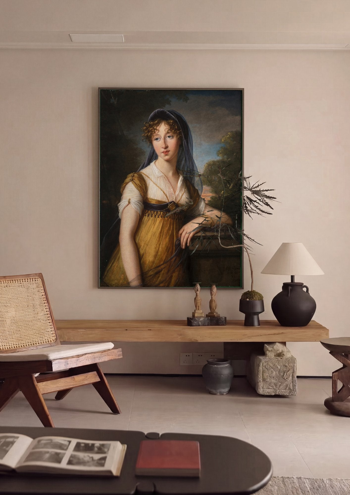 Quadro Decorativo Retrato de Jovem - Vigée Le Brun em ambiente decorado