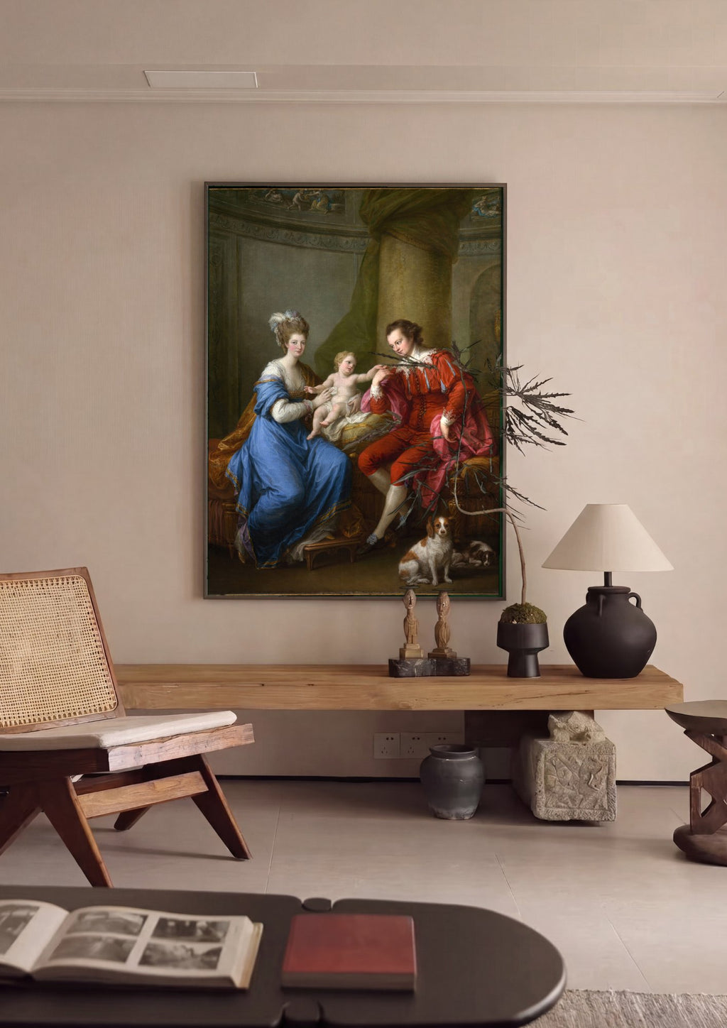 Quadro Decorativo A Família Gandon - Angelica Kauffmann em ambiente decorado