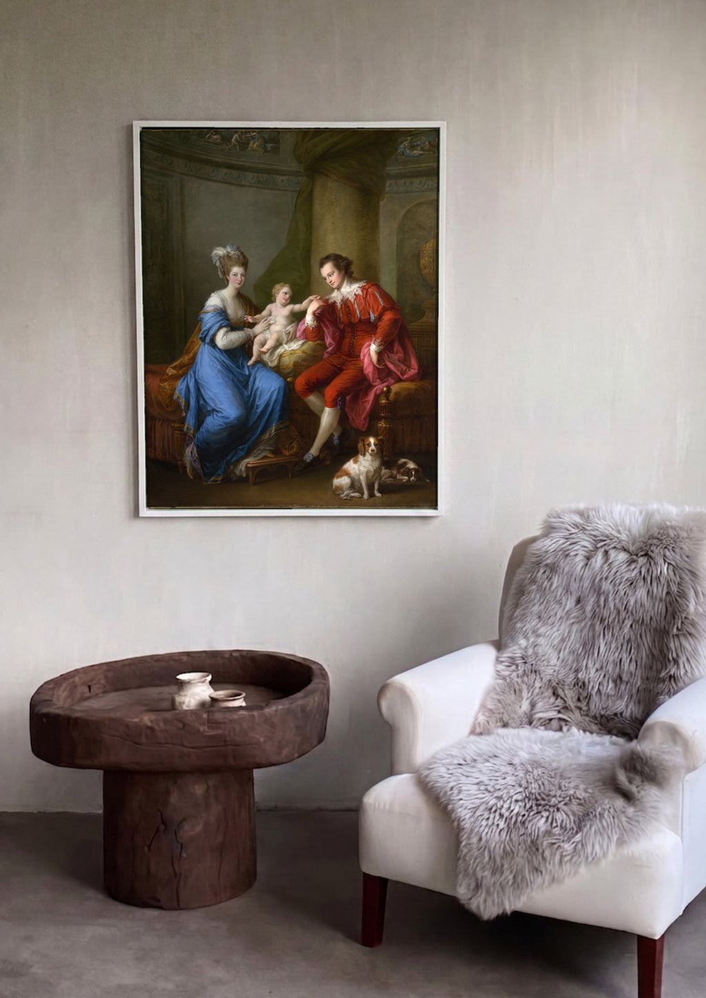 Quadro Decorativo A Família Gandon - Angelica Kauffmann em ambiente decorado