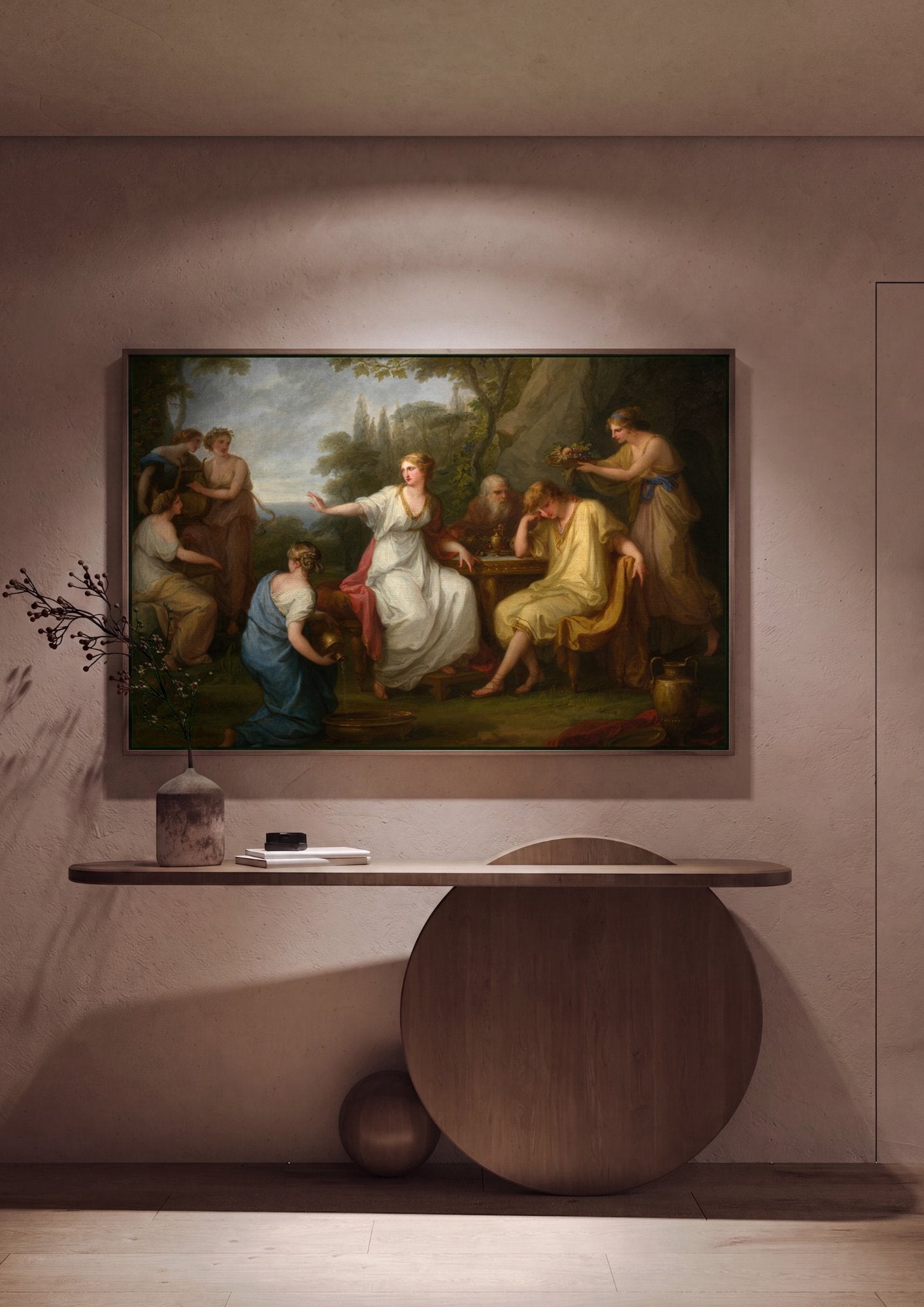Quadro Decorativo Apolo e as Musas - Angelica Kauffmann em ambiente decorado