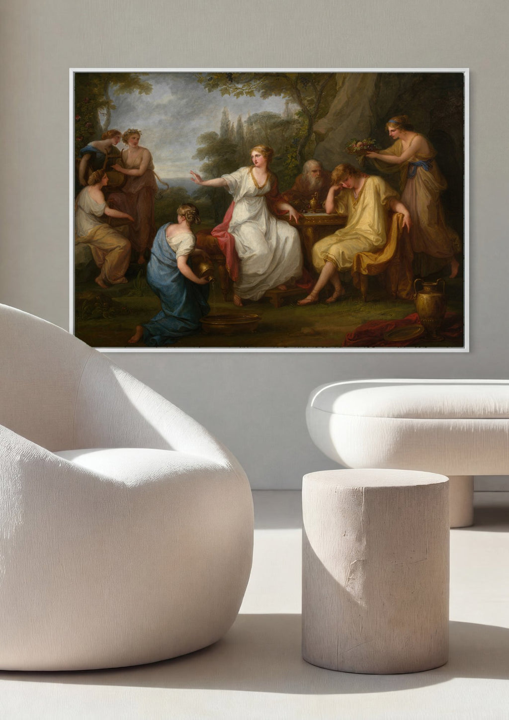 Quadro Decorativo Apolo e as Musas - Angelica Kauffmann em ambiente decorado
