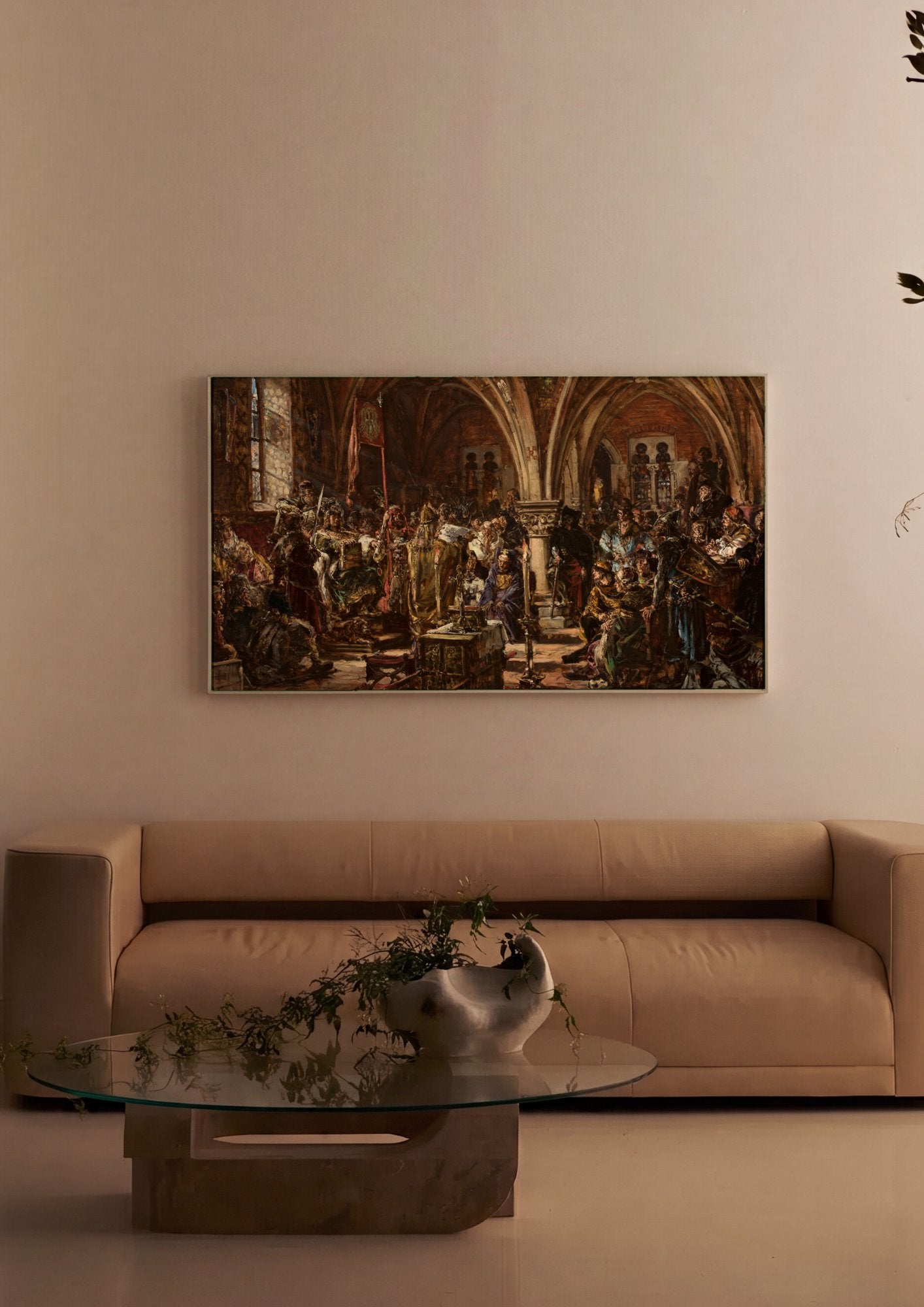 Quadro Decorativo A Prussiana Homenagem - Jan Matejko em ambiente decorado