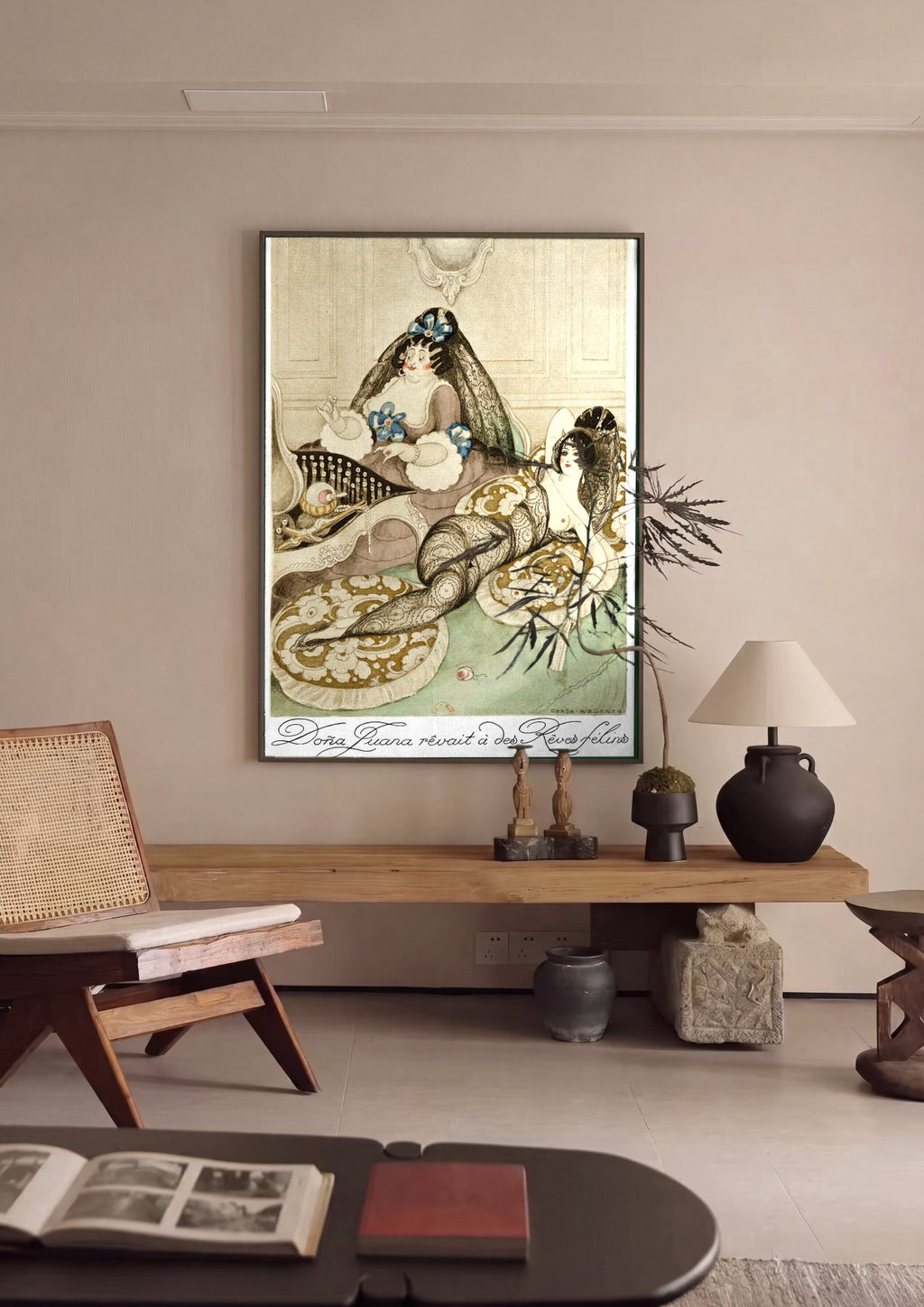 Quadro Decorativo Doña Juana - Gerda Wegener em ambiente decorado