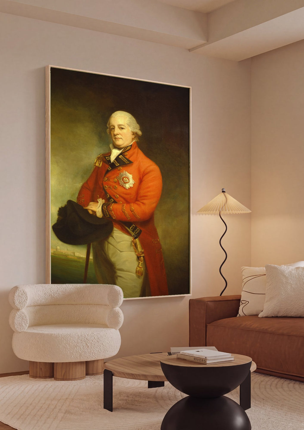 Quadro Decorativo Retrato de Oficial - George Romney em ambiente decorado