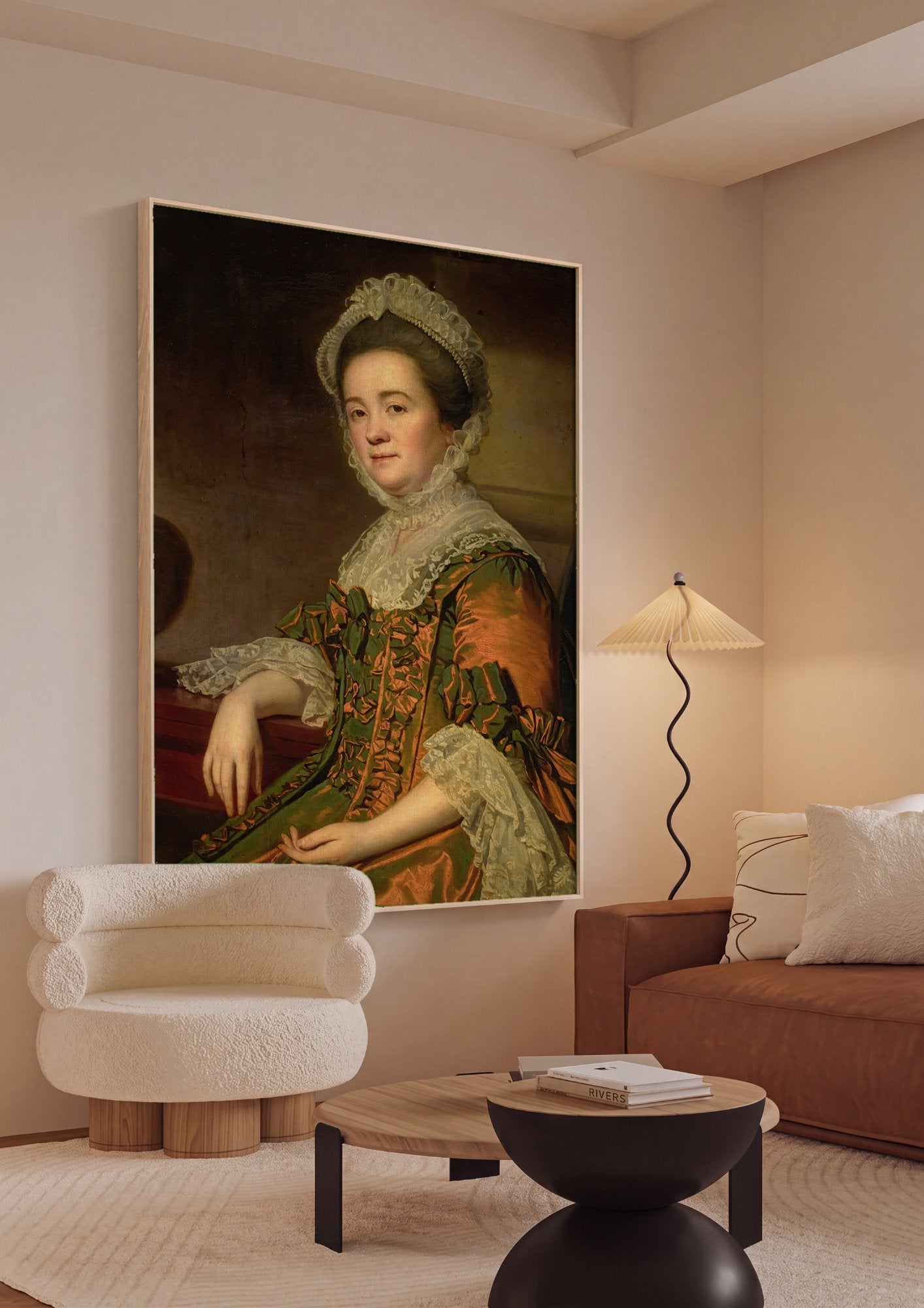 Quadro Decorativo Retrato de Senhora - George Romney em ambiente decorado