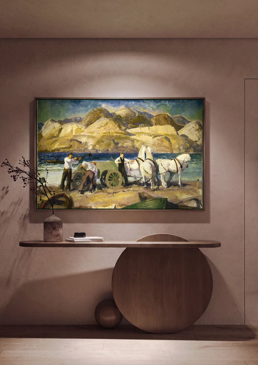Quadro Decorativo A Pesca com Cavalo - George Bellows em ambiente decorado