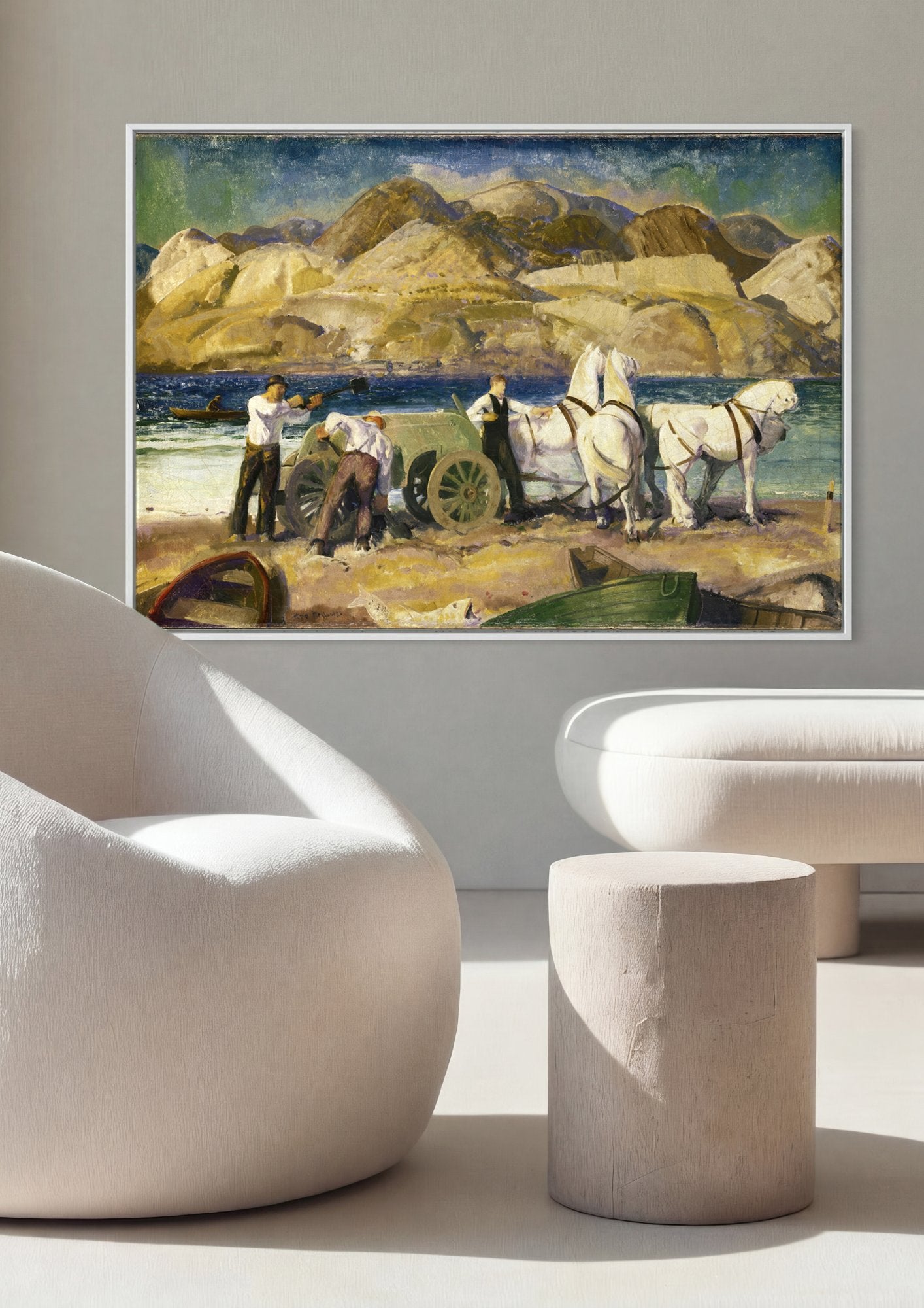 Quadro Decorativo A Pesca com Cavalo - George Bellows em ambiente decorado