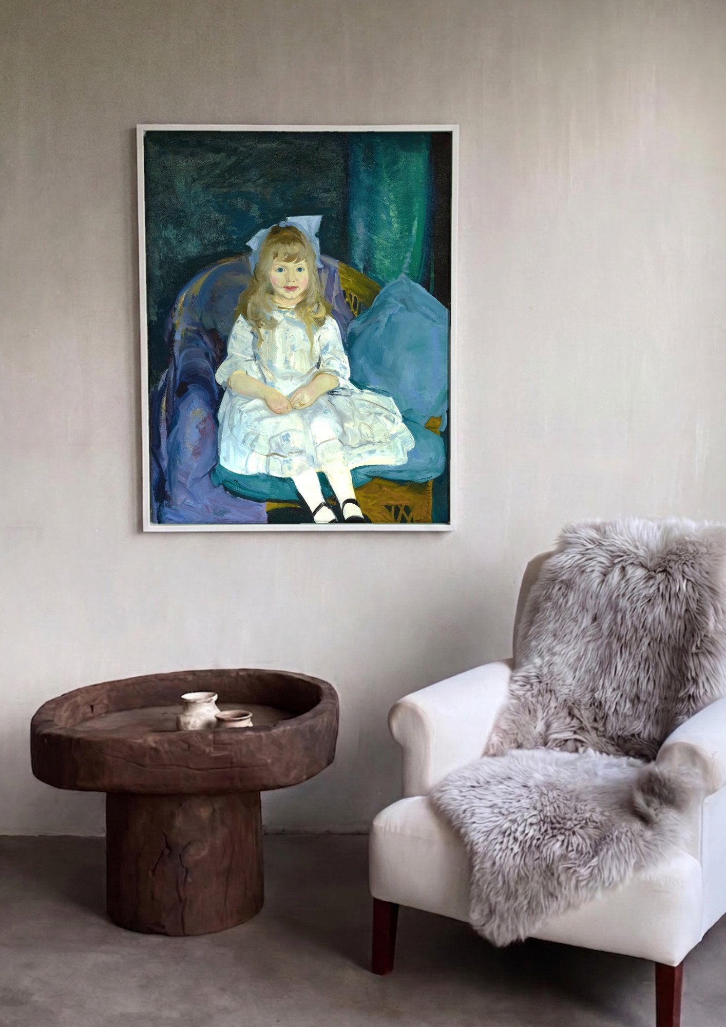 Quadro Decorativo A Menina de Branco - George Bellows em ambiente decorado