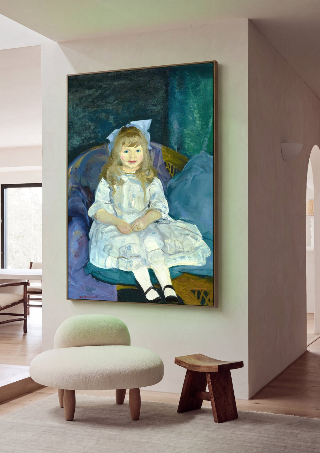Quadro Decorativo A Menina de Branco - George Bellows em ambiente decorado