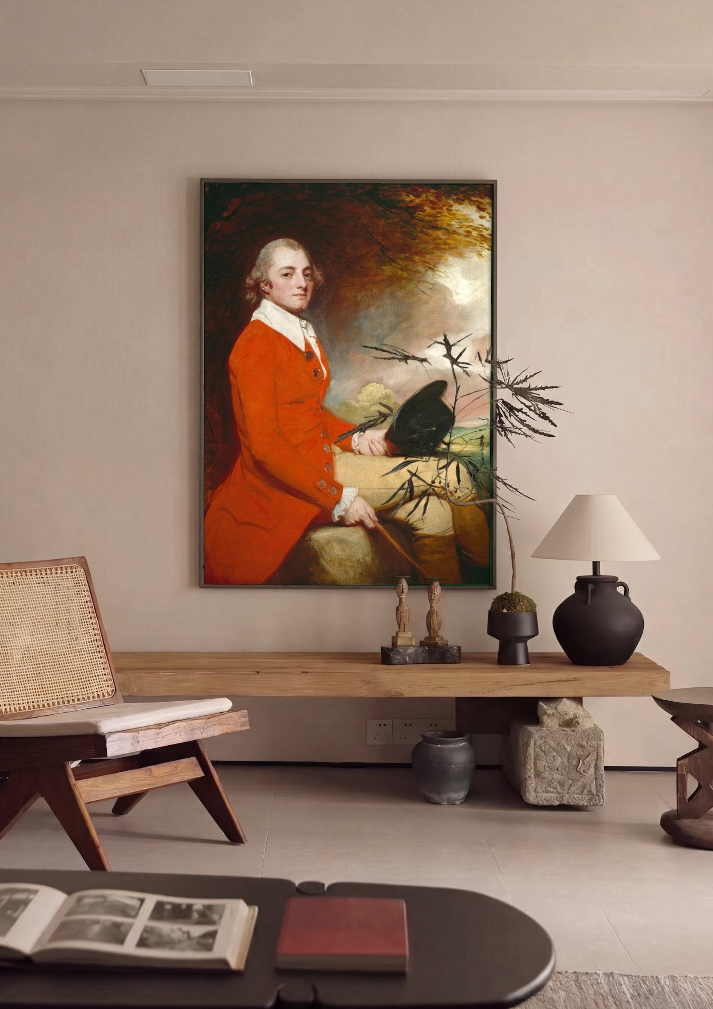 Quadro Decorativo Retrato Cavalheiro - George Romney em ambiente decorado