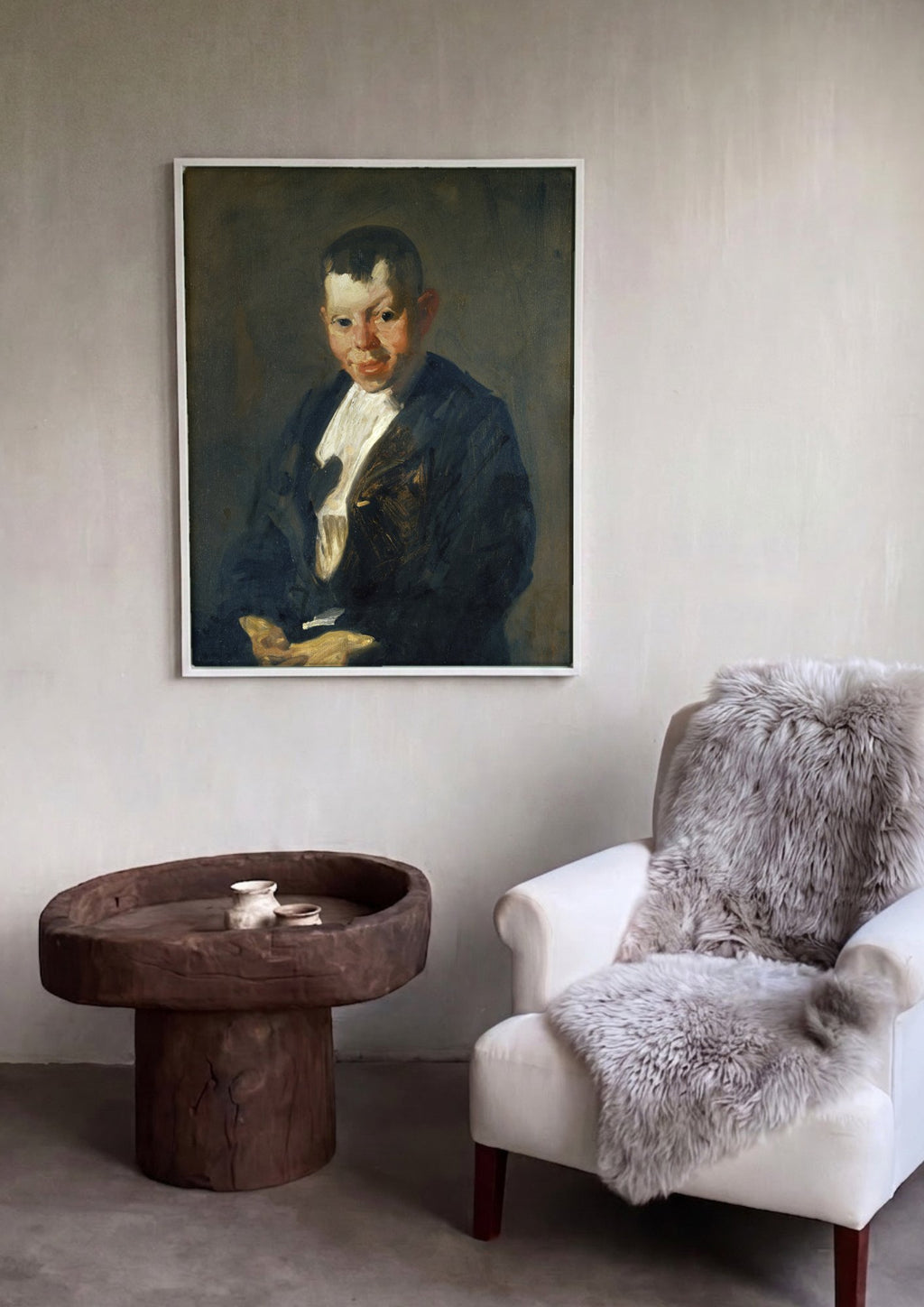 Quadro Decorativo Sorriso Enigmático - George Bellows em ambiente decorado