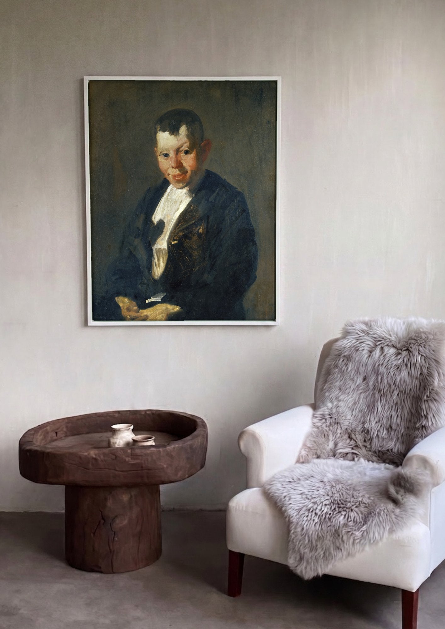 Quadro Decorativo Sorriso Enigmático - George Bellows em ambiente decorado