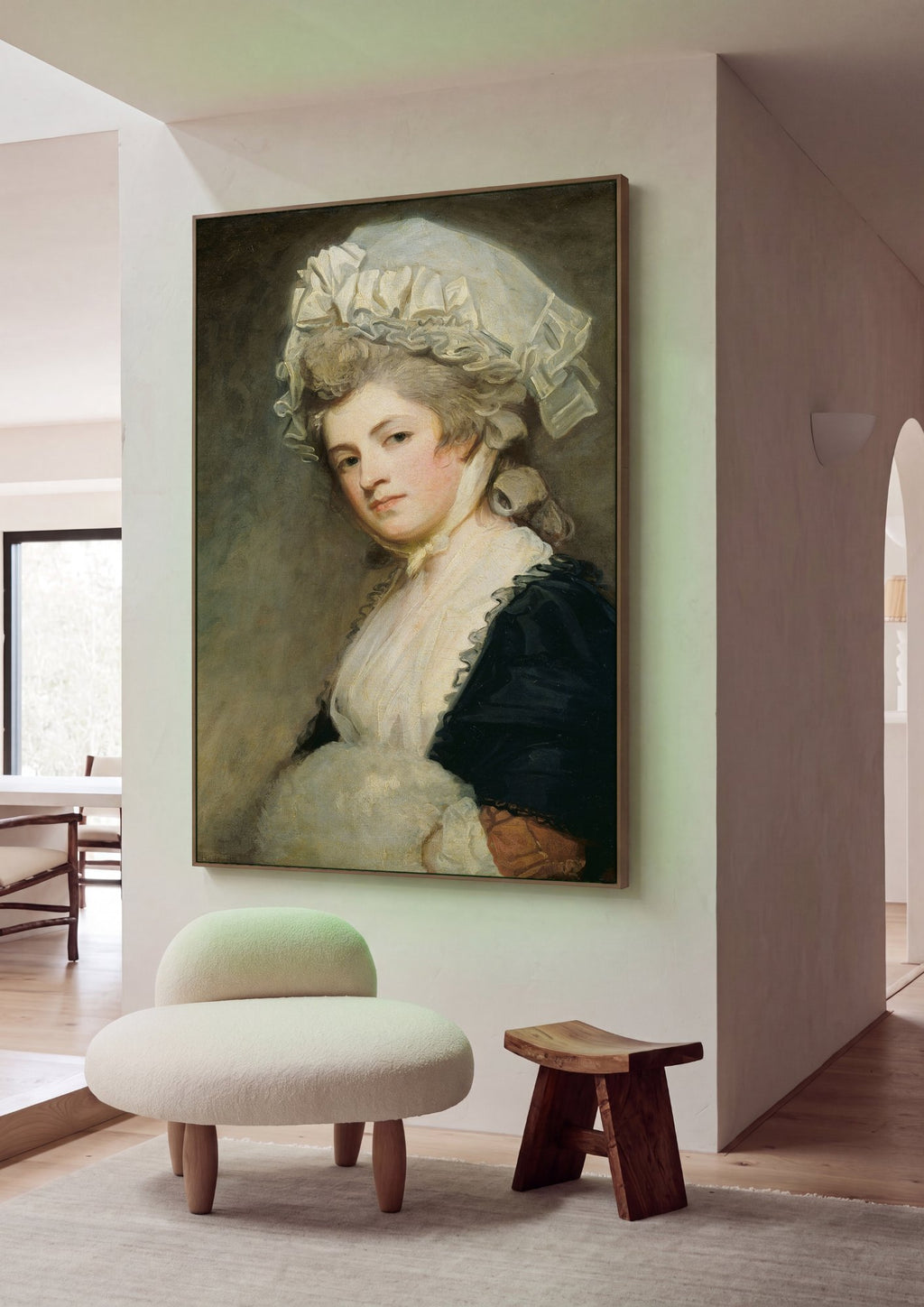 Quadro Decorativo Retrato de Senhora - George Romney em ambiente decorado