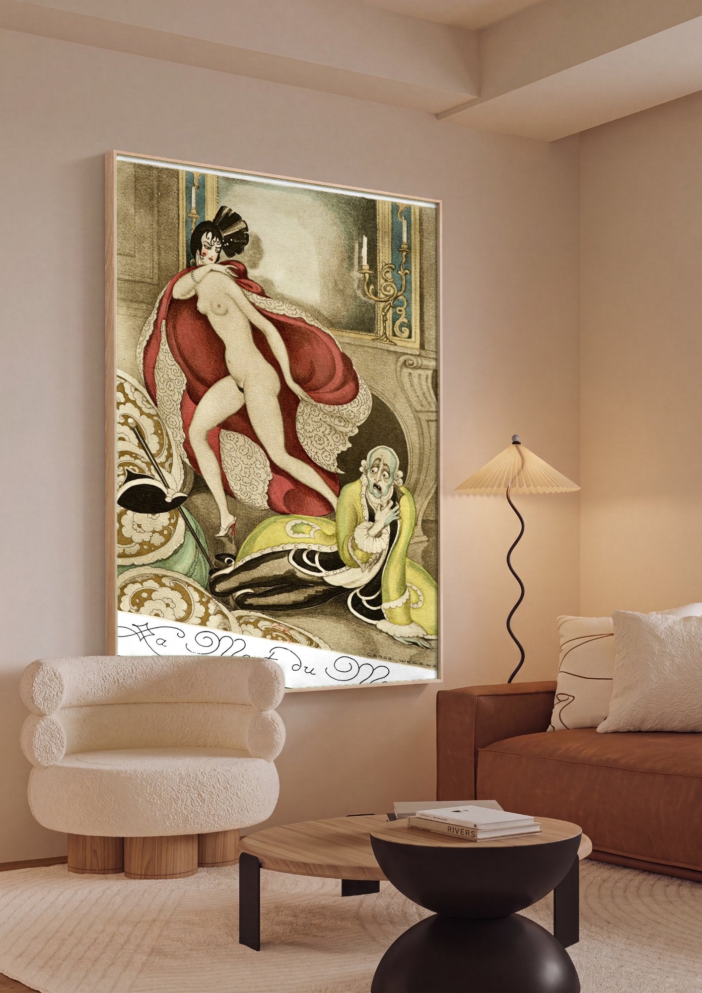 Quadro Decorativo La Mort du Marquis - Gerda Wegener em ambiente decorado
