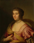 Retrato de uma mulher com vestido rosa e pérolas, atribuído a Gerard van Honthorst, em estilo barroco holandês.