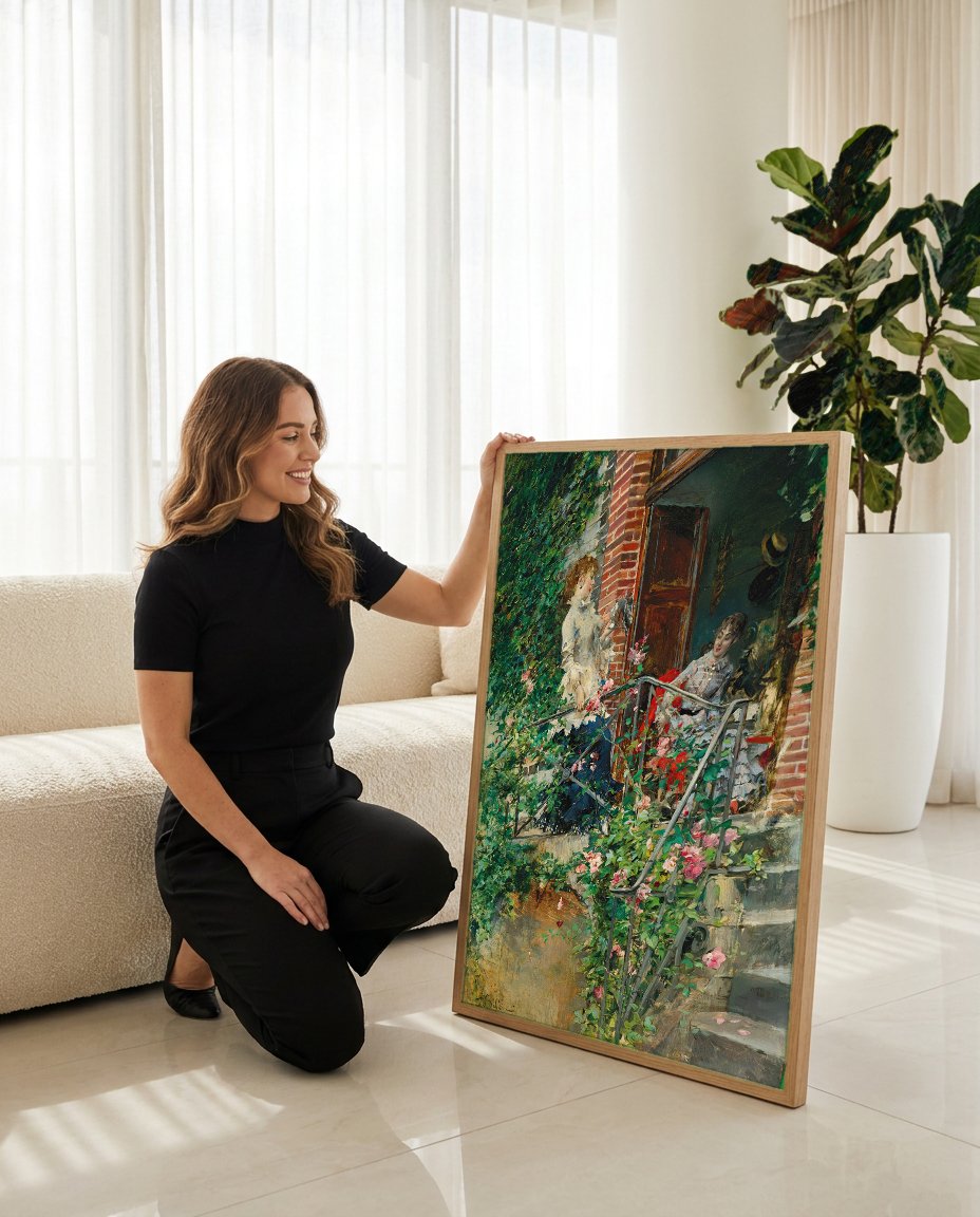 Quadro Decorativo A Escadaria Florida - Giovanni Boldini com modelo em ambiente