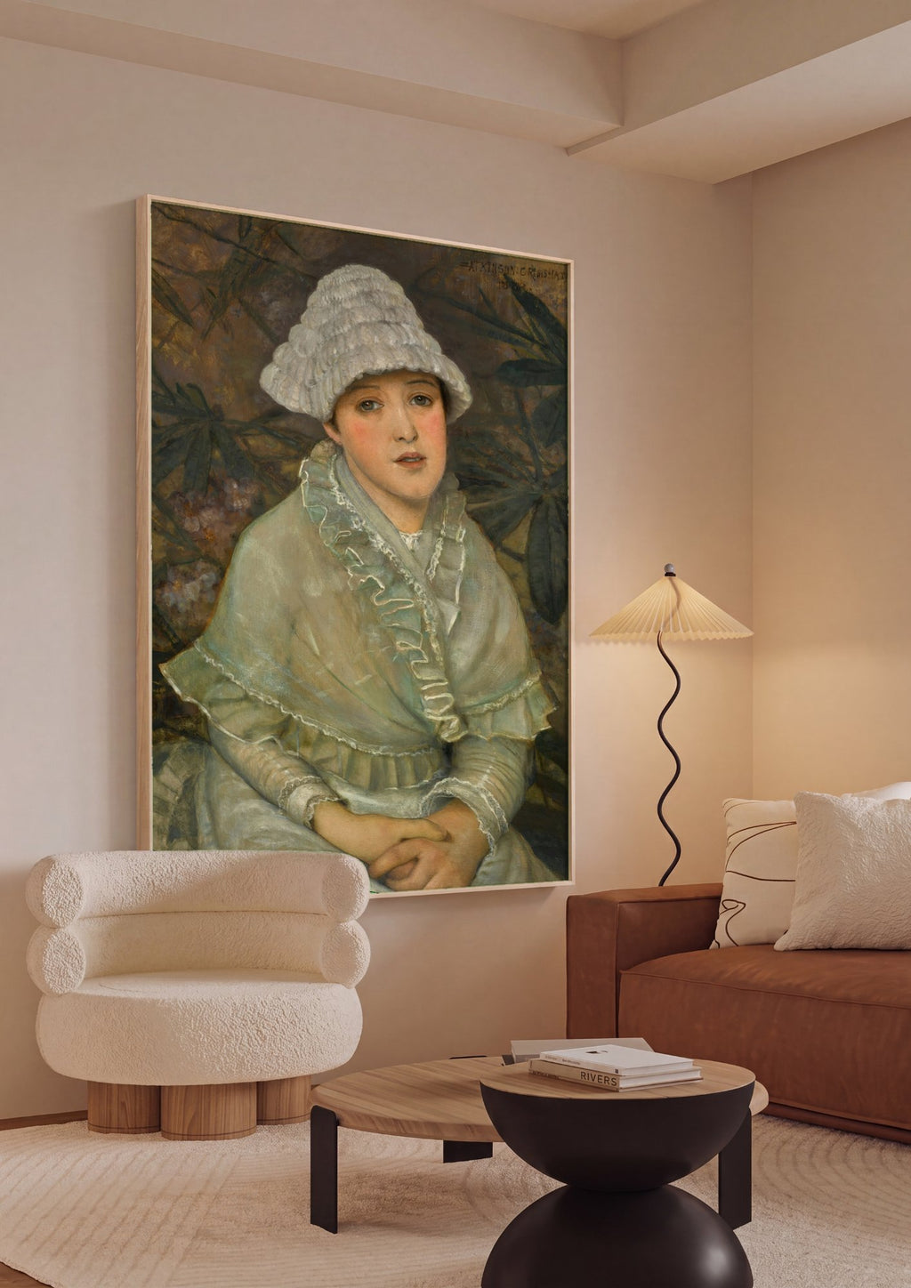 Quadro Decorativo 'Portrait of a Young Girl' - John Atkinson Grimshaw em ambiente decorado