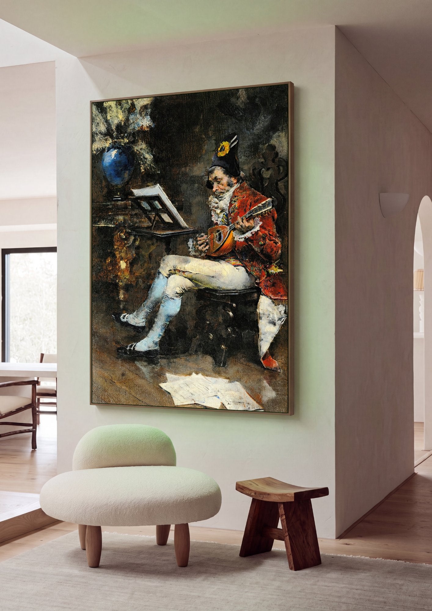 Quadro Decorativo O Tocador de Alaúde - Giovanni Boldini em ambiente decorado