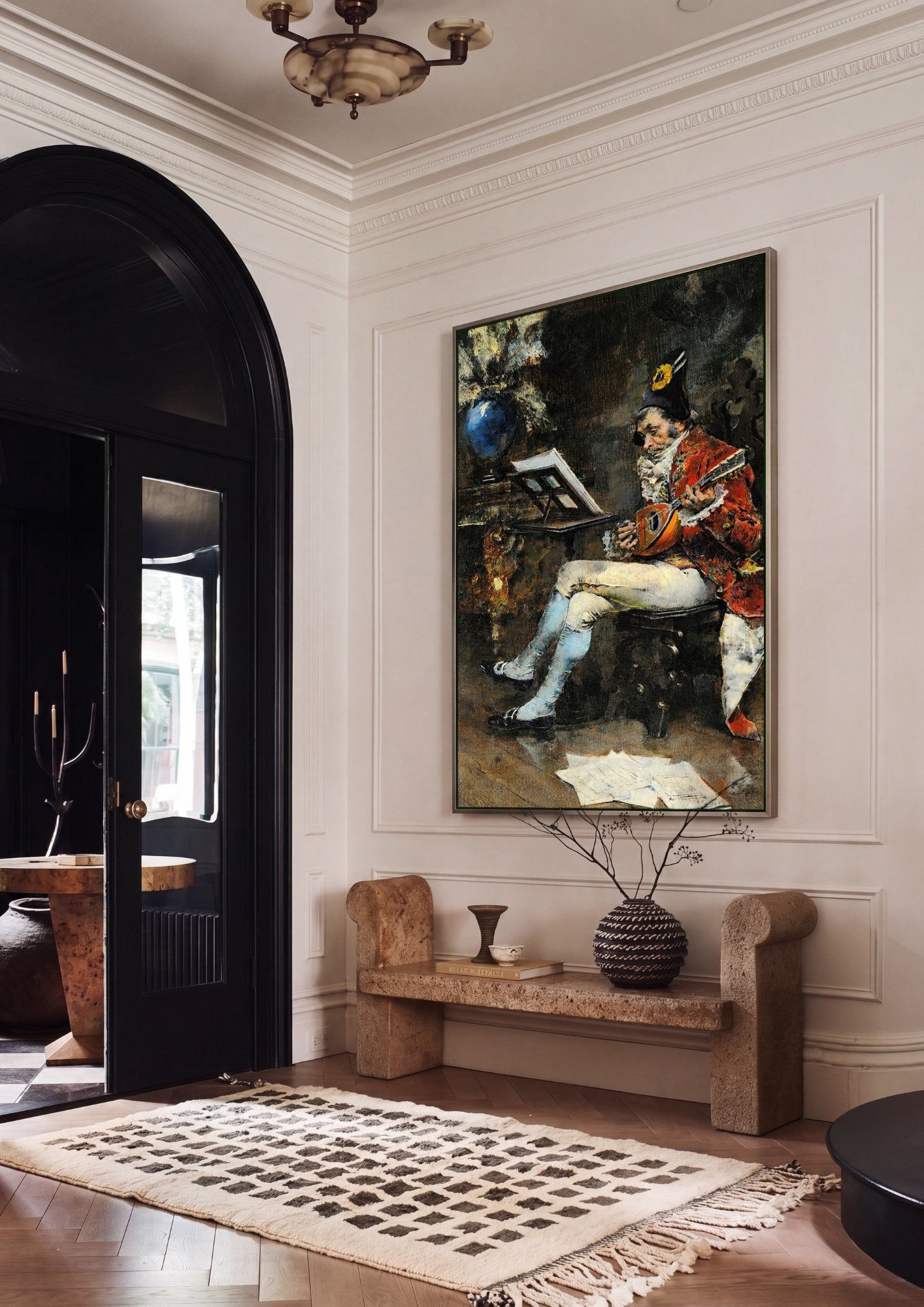 Quadro Decorativo O Tocador de Alaúde - Giovanni Boldini em ambiente decorado