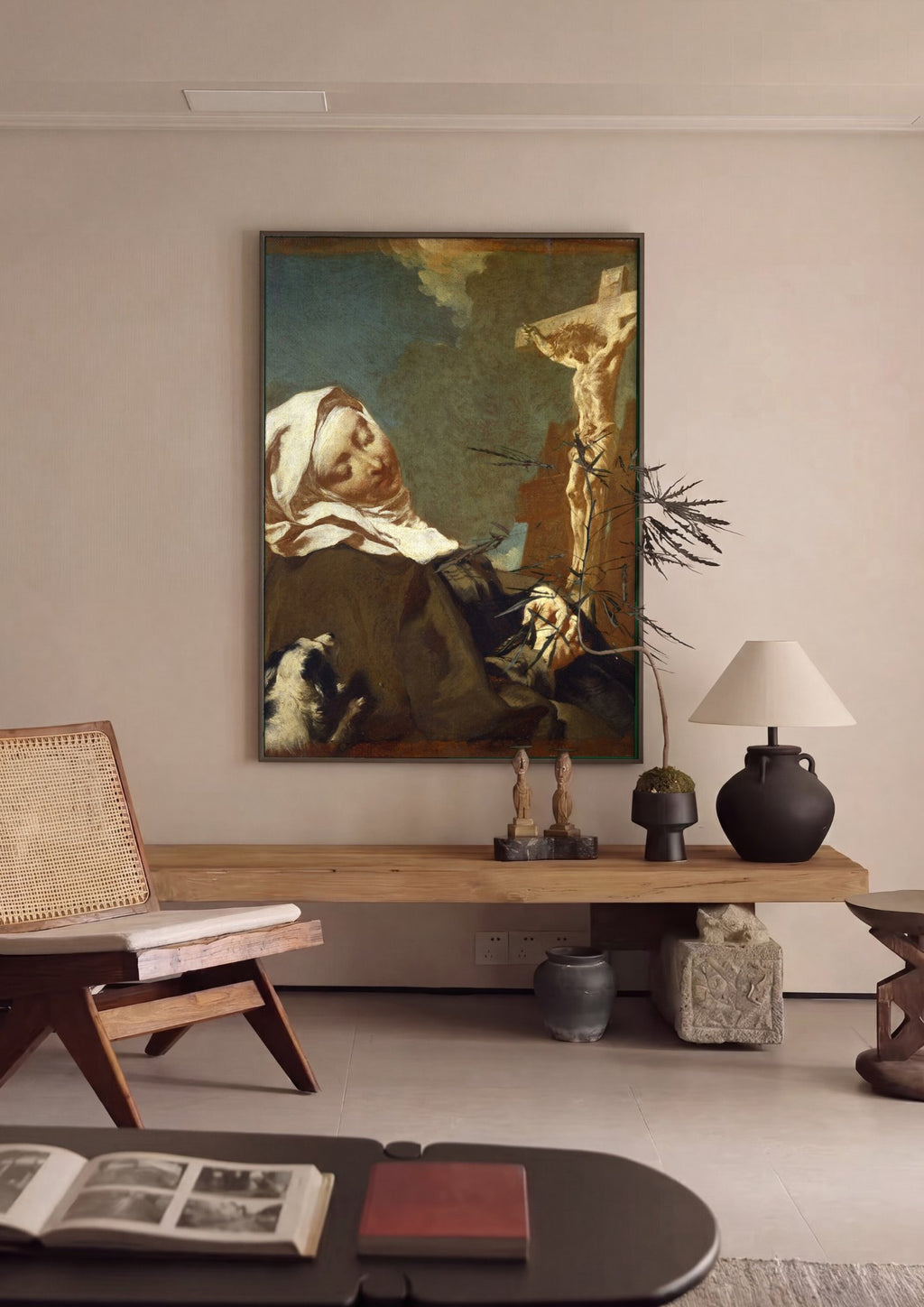 Quadro Decorativo A Morte de São José - Giovanni Battista Piazzetta em ambiente decorado