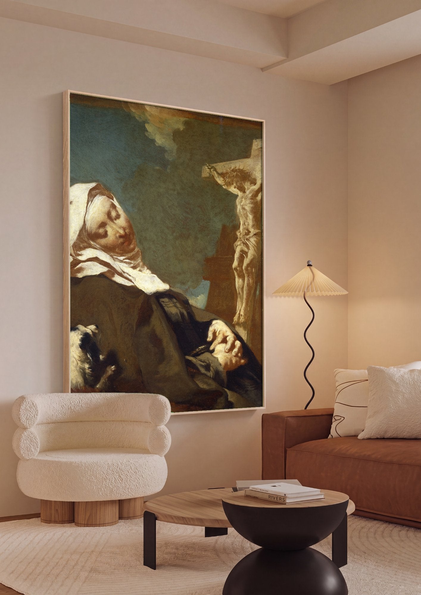 Quadro Decorativo A Morte de São José - Giovanni Battista Piazzetta em ambiente decorado