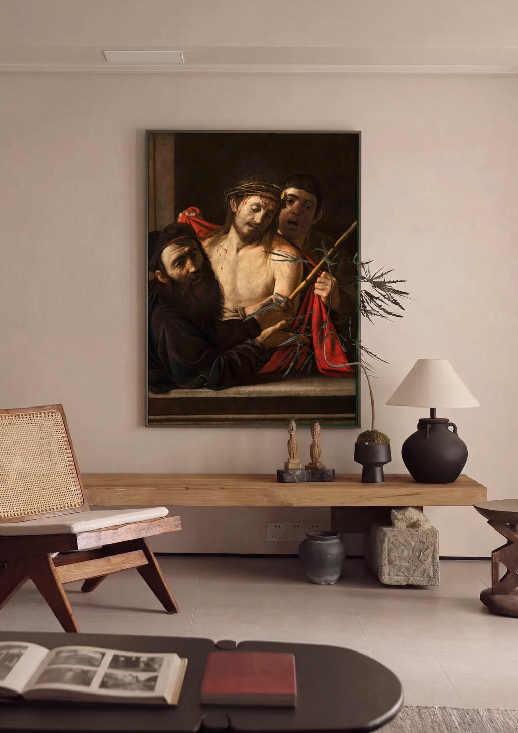 Quadro Decorativo Ecce Homo - Caravaggio em ambiente decorado