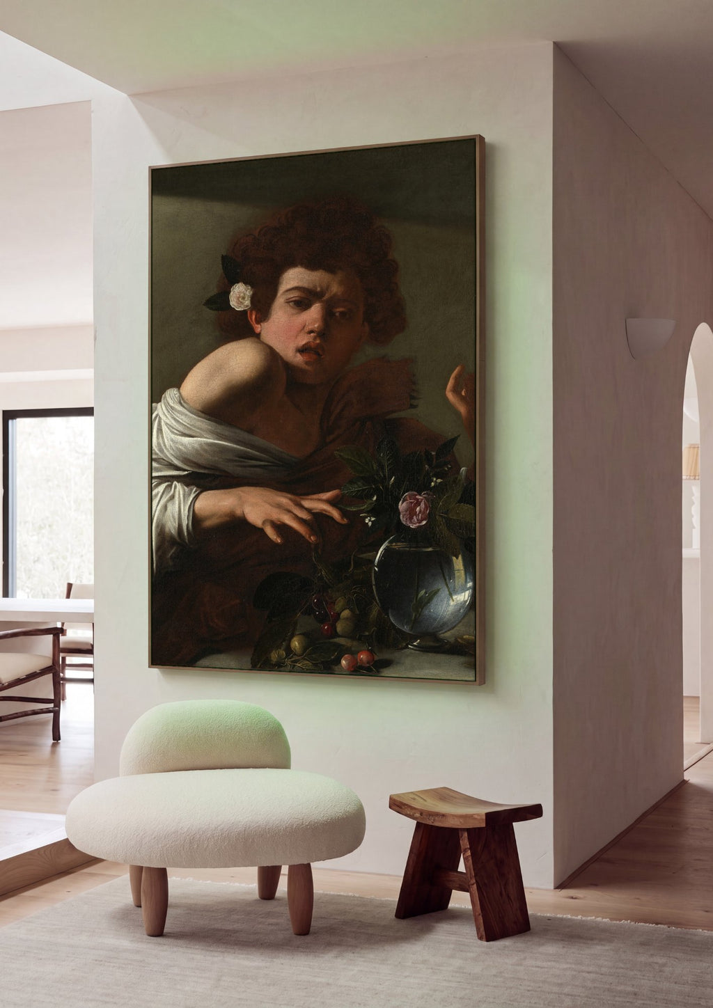 Quadro Decorativo Baco Doente - Caravaggio em ambiente decorado