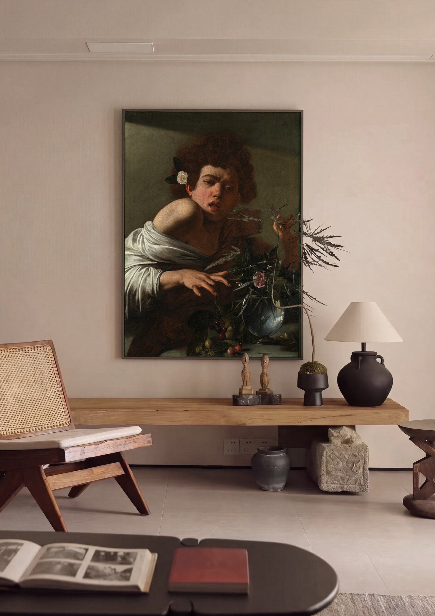 Quadro Decorativo Baco Doente - Caravaggio em ambiente decorado