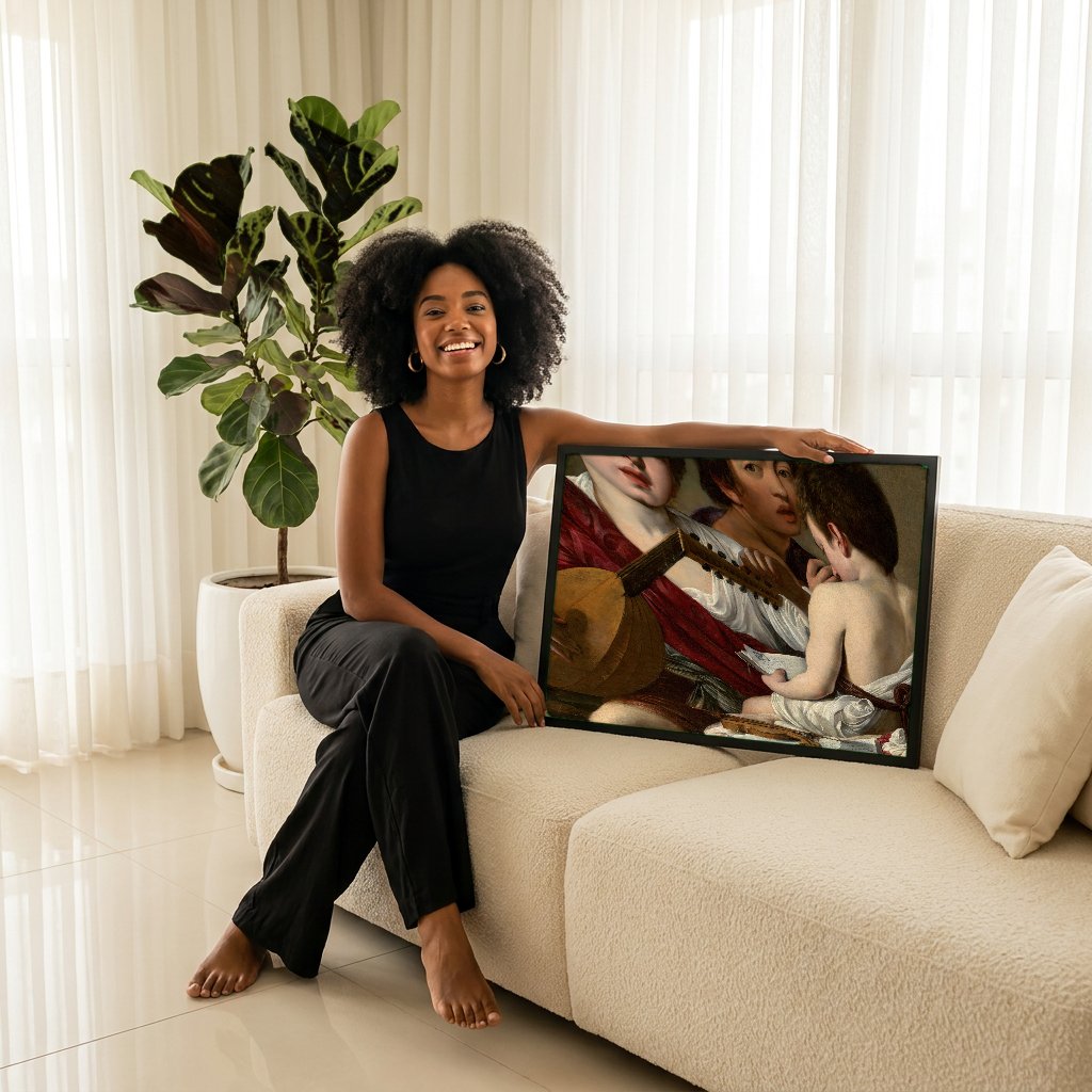 Quadro Decorativo Os Músicos - Caravaggio com modelo em ambiente