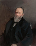 Quadro decorativo com retrato de um cavalheiro idoso com barba branca, óculos e terno escuro, pintado por Giovanni Boldini em estilo realista com pinceladas expressivas.