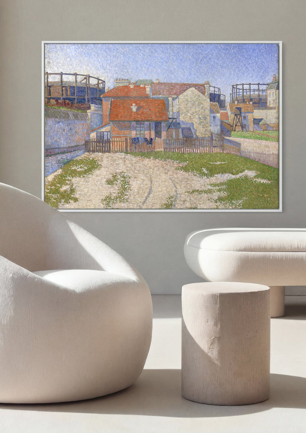 Quadro Decorativo 'As Gaseiras' - Paul Signac em ambiente decorado