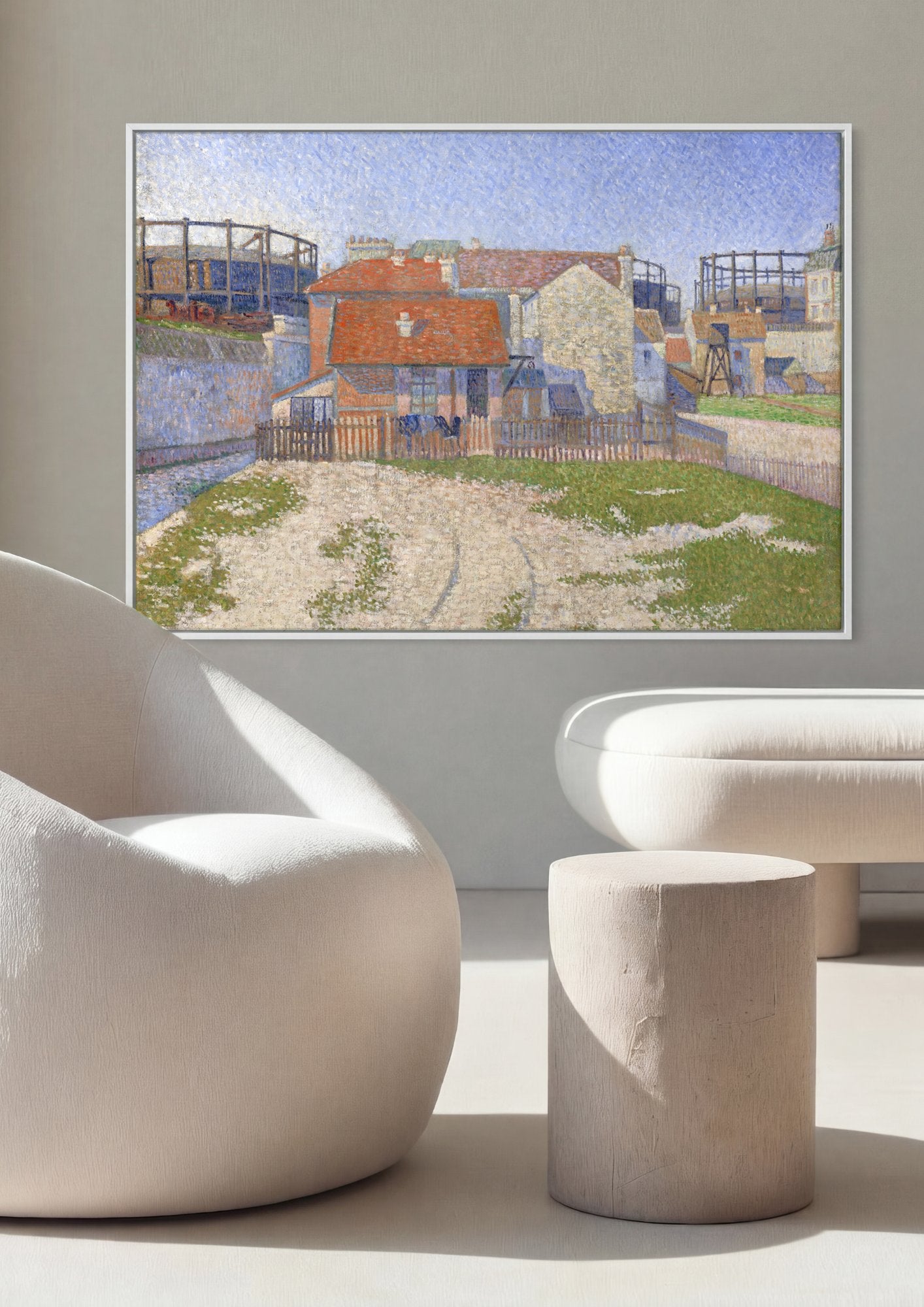 Quadro Decorativo 'As Gaseiras' - Paul Signac em ambiente decorado